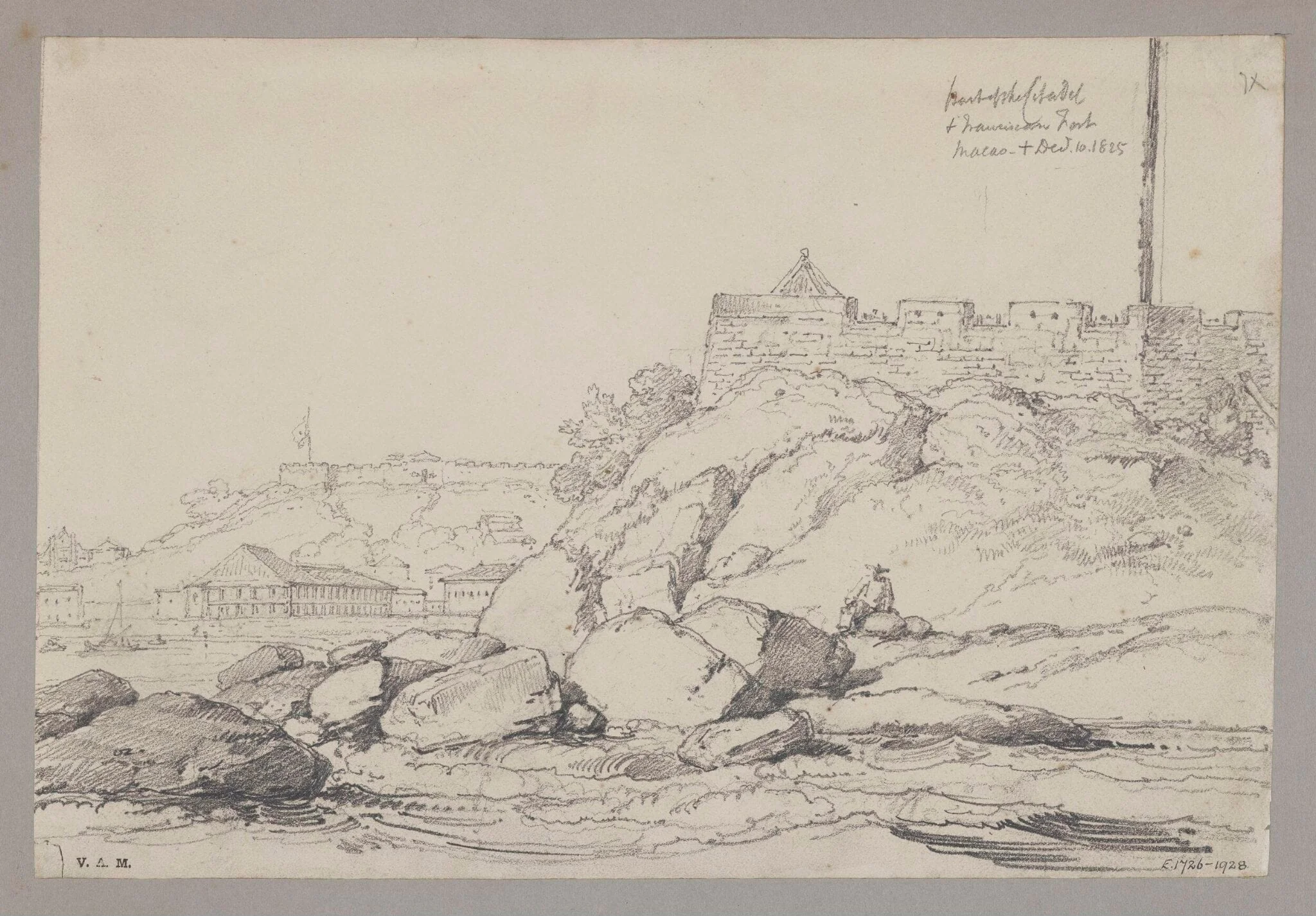 Part of the Citadel and Franciscan Fort, Macao, with part of Mr. Whiteman's house ("the forty-pillared house")