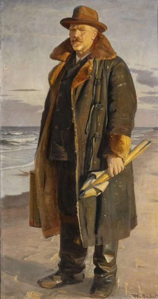 Selfportrait, by Michael Ancher, oil, 1903