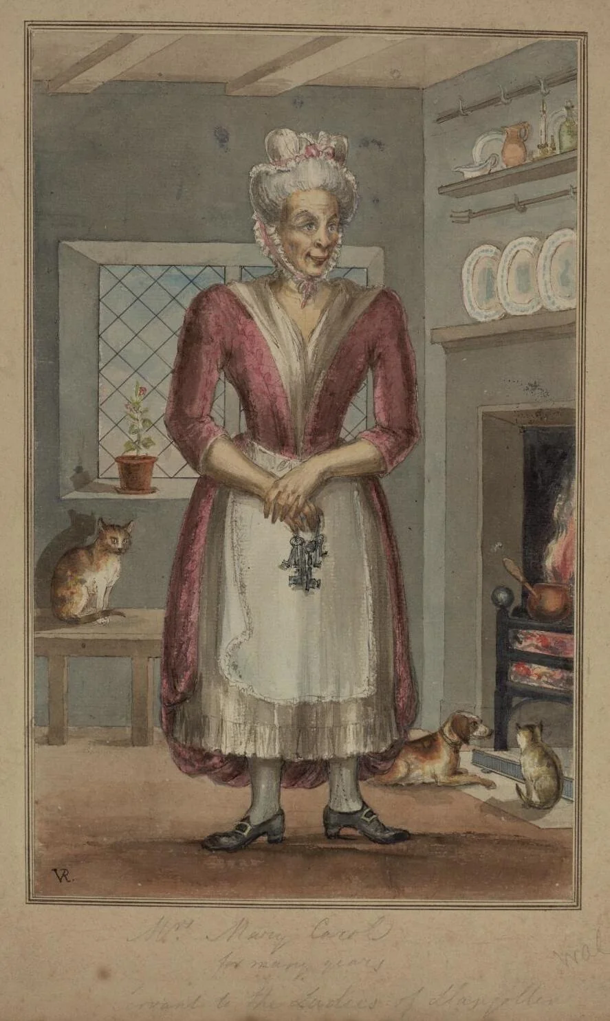 Mrs. Mary Carol, by Unknown, watercolor, 1806