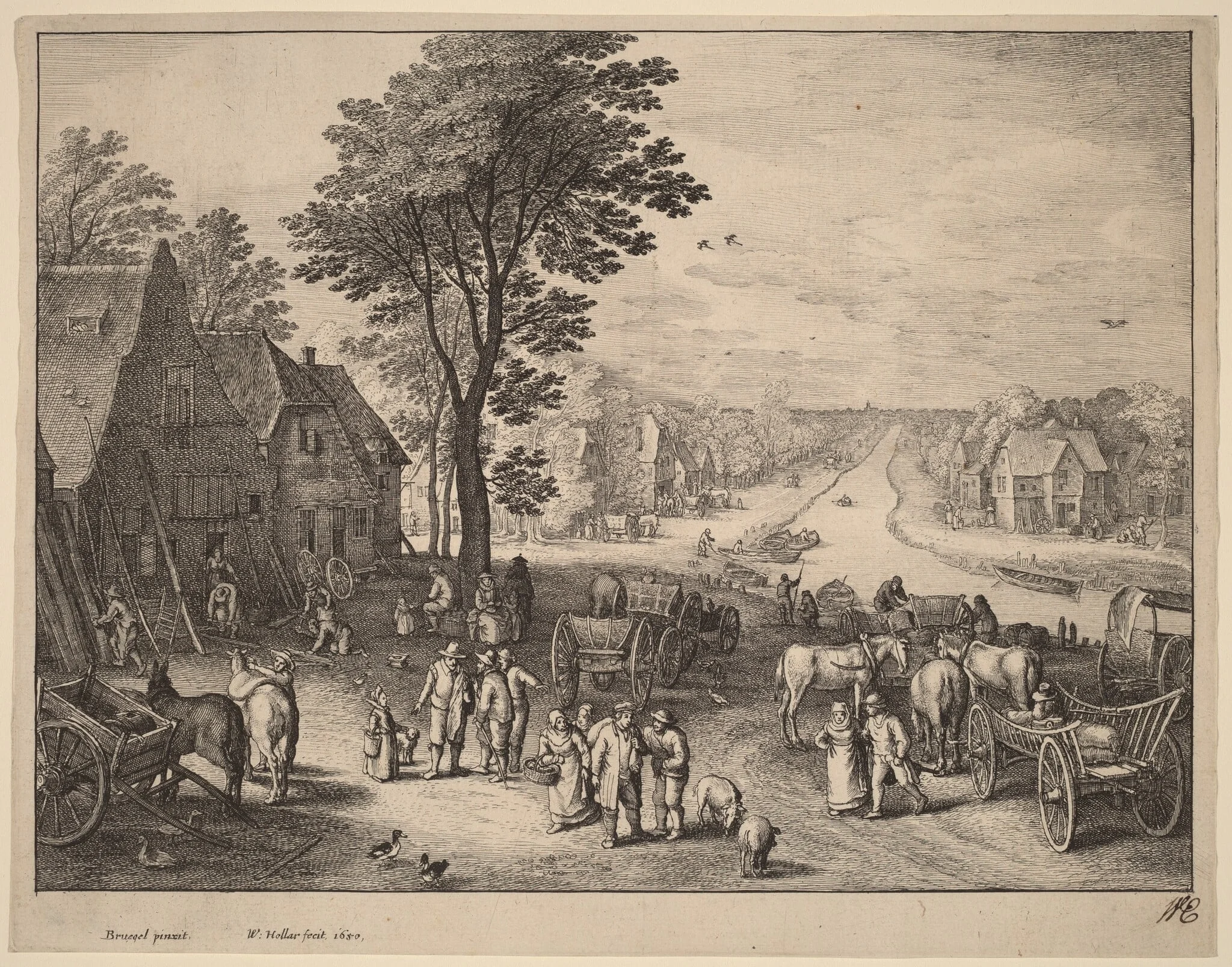 The Canal, by Wenceslaus Hollar, ink, 1650