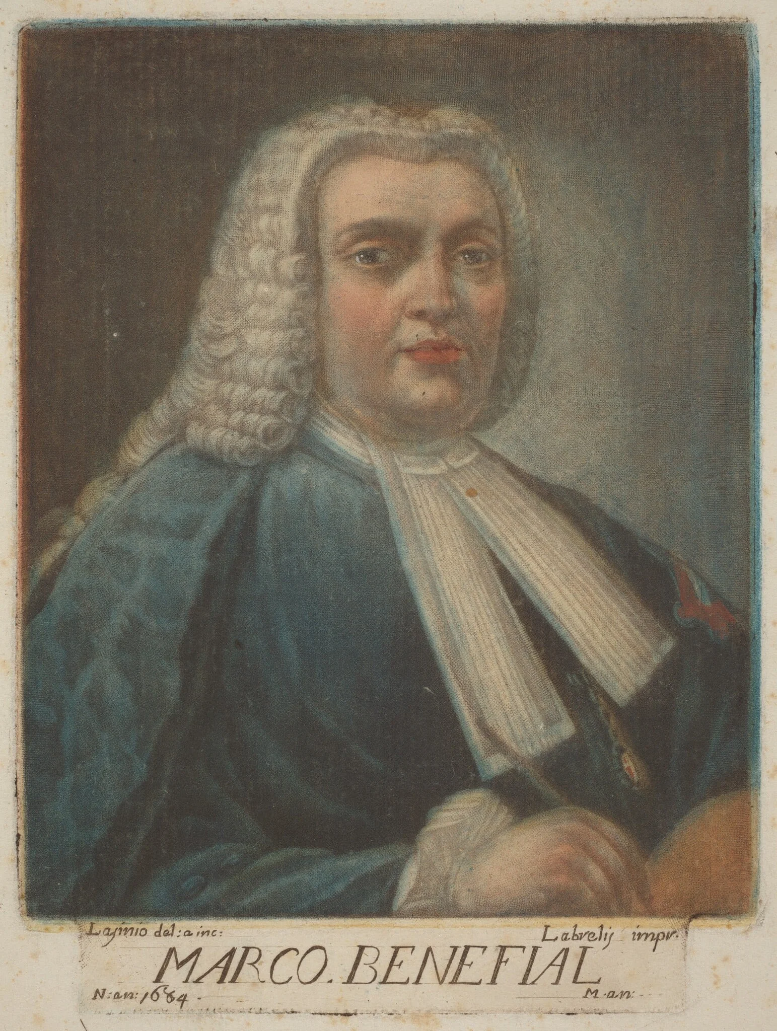 Marco Benefial, by Carlo Lasinio, ink, 1789