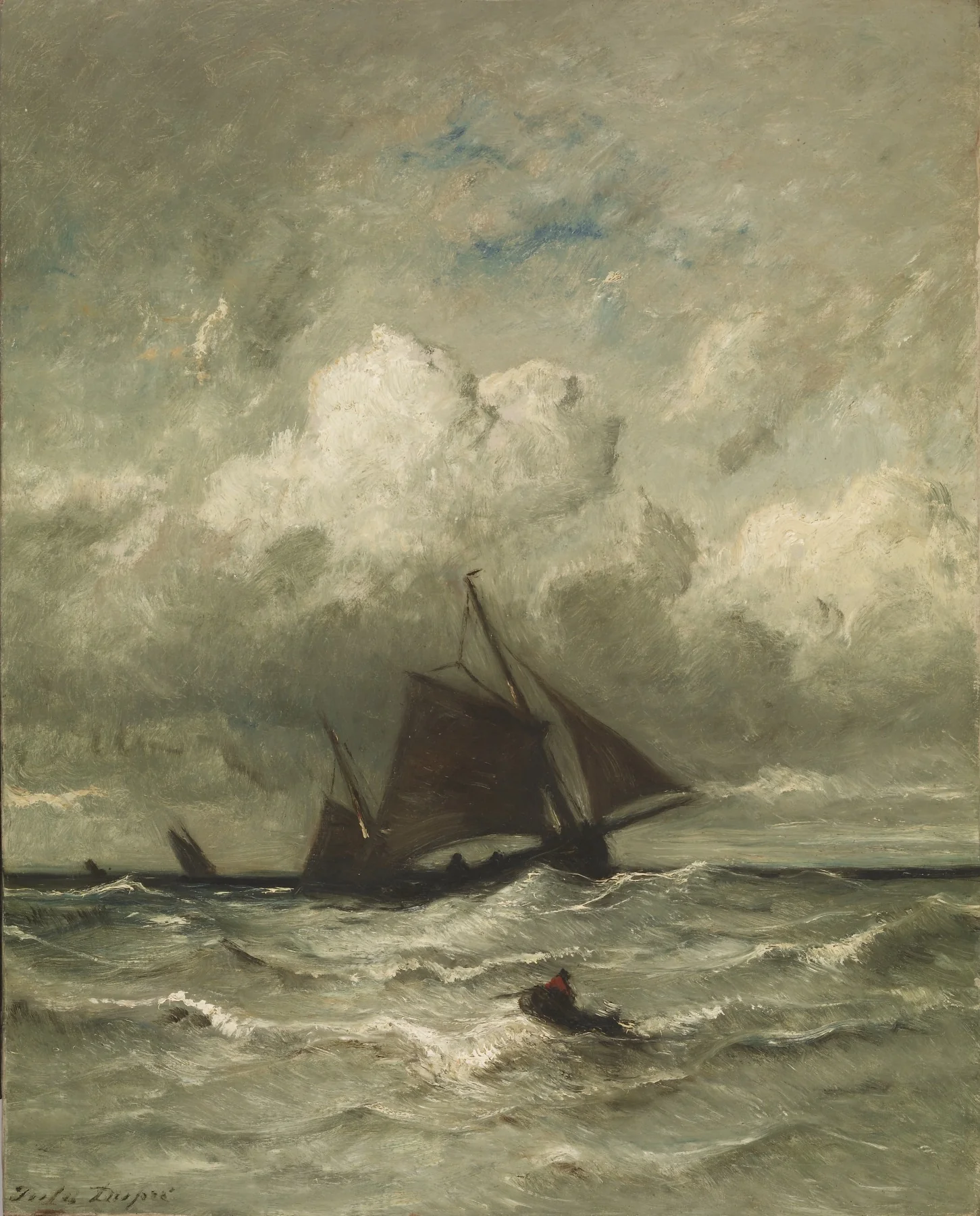 At Sea, by Jules Dupré, oil, 1870