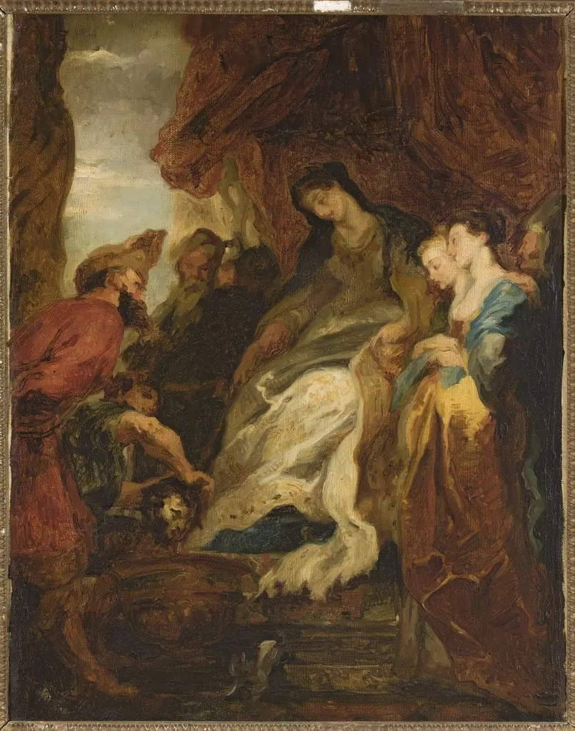 Tomyris ordering to immerse the head of Cyrus in a bowl of blood (Herodotus, Histories, I, 214)