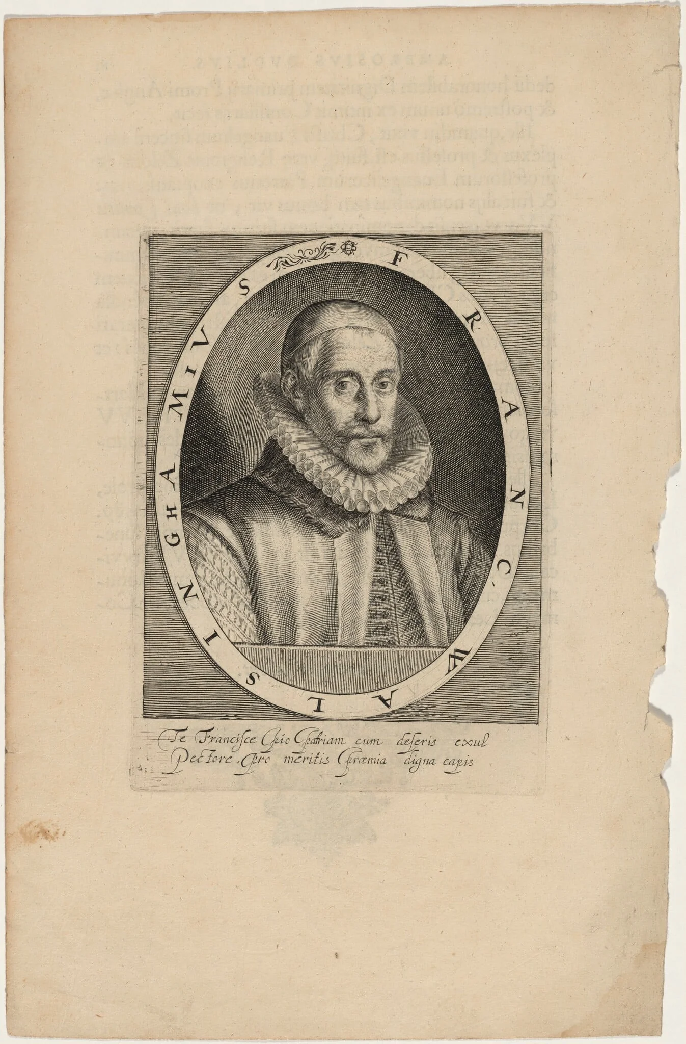 Sir Francis Walsingham, by Magdalena van de Passe, ink, 1620
