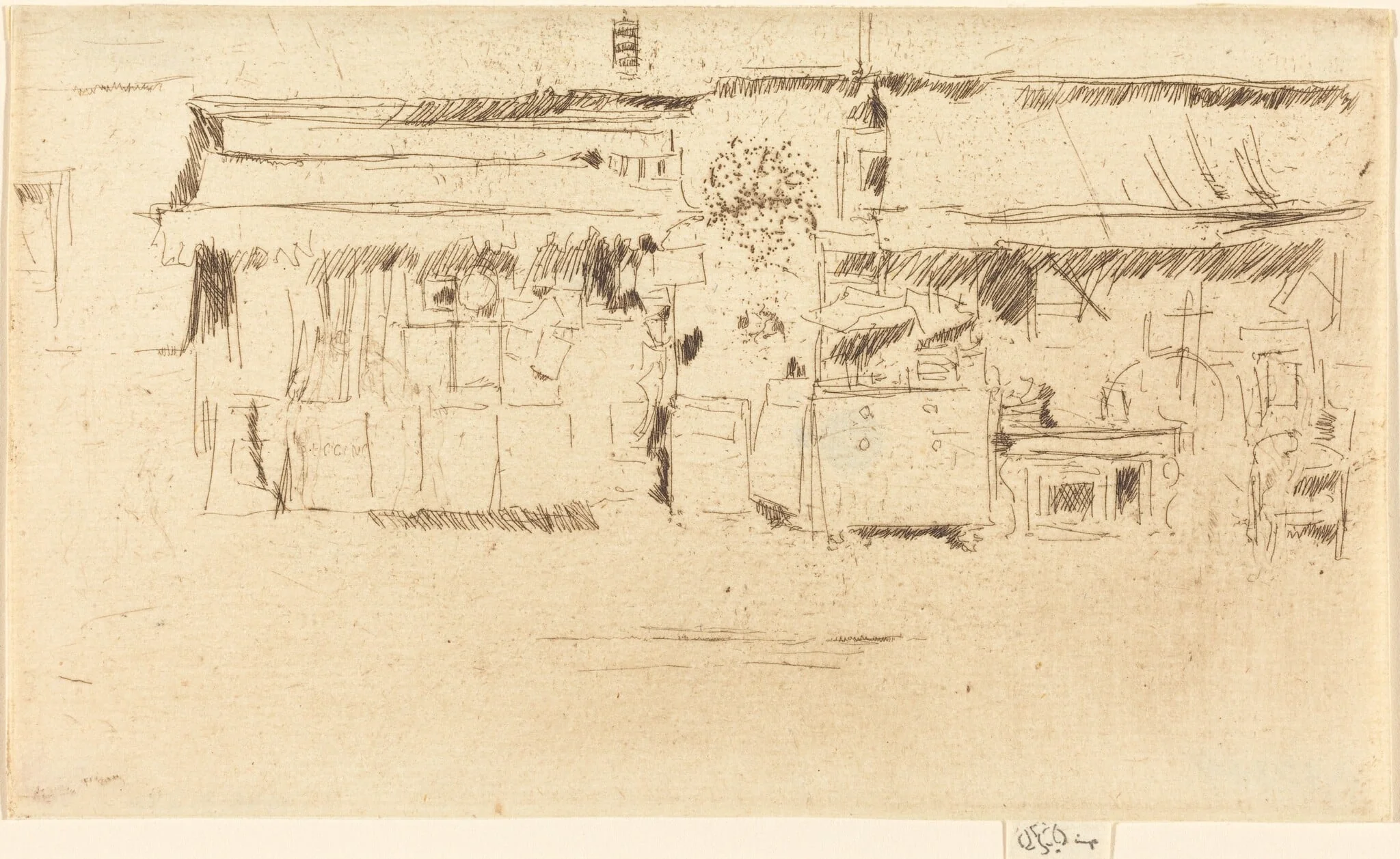 Furniture Shop, by James McNeill Whistler, ink, 1887