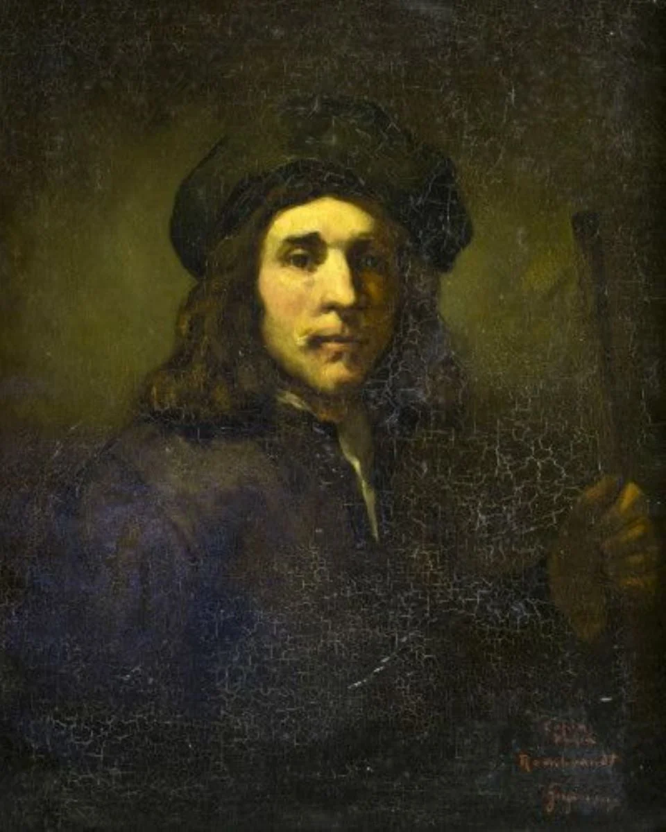 Bărbatul cu baston - copie după Rembrandt