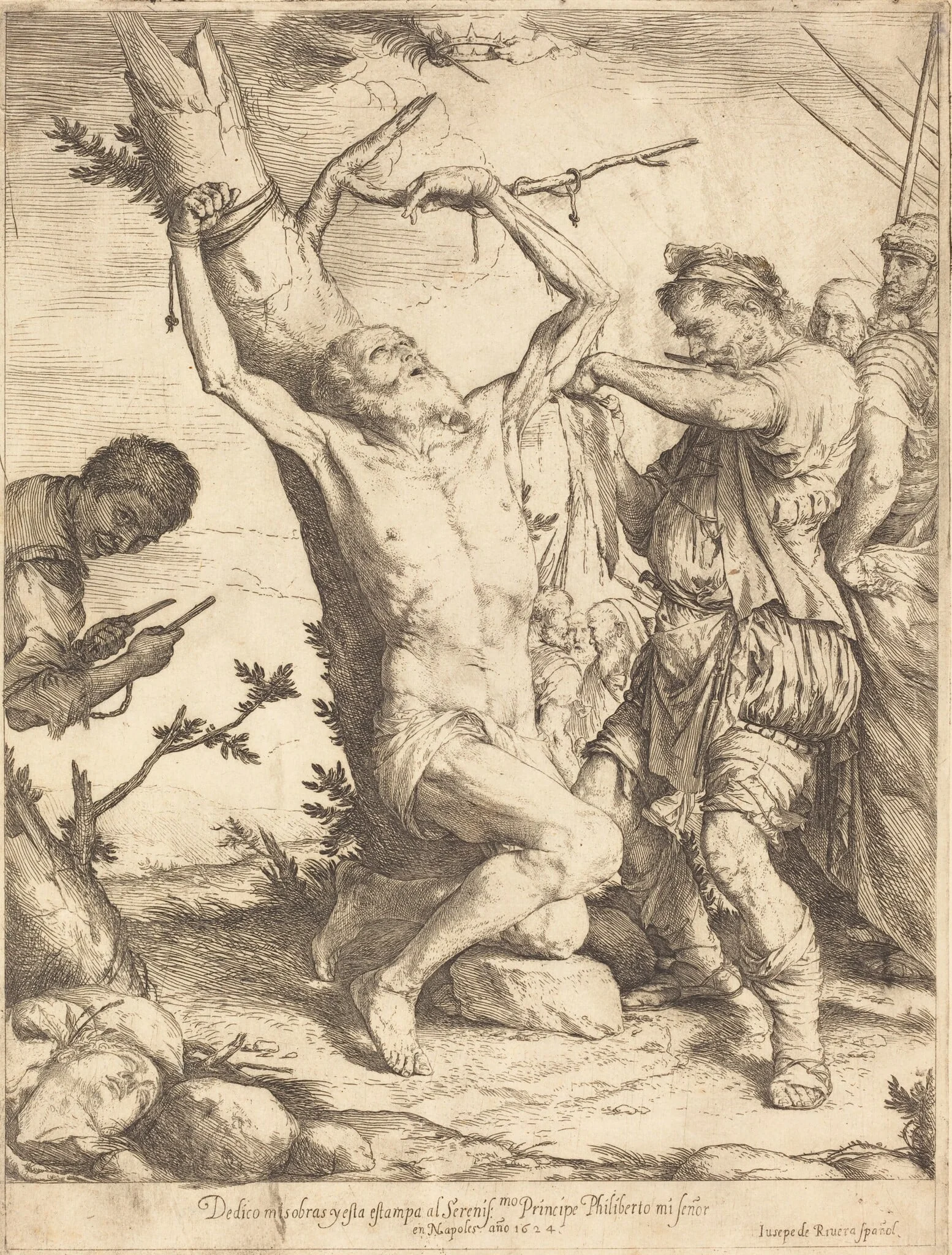 The Martyrdom of Saint Bartholomew, by Jusepe de Ribera, ink, 1624