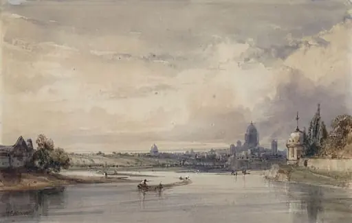 Distant View of Paris from the Seine