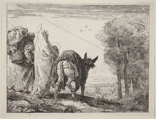 The Flight with the Holy Family at the Left