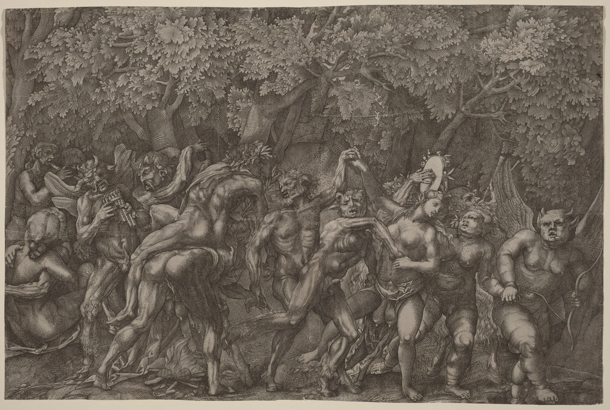 Bacchanale, by Giulio Sanuto, ink, 1560