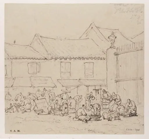Vendors outside the Church of San Domingos, Macau