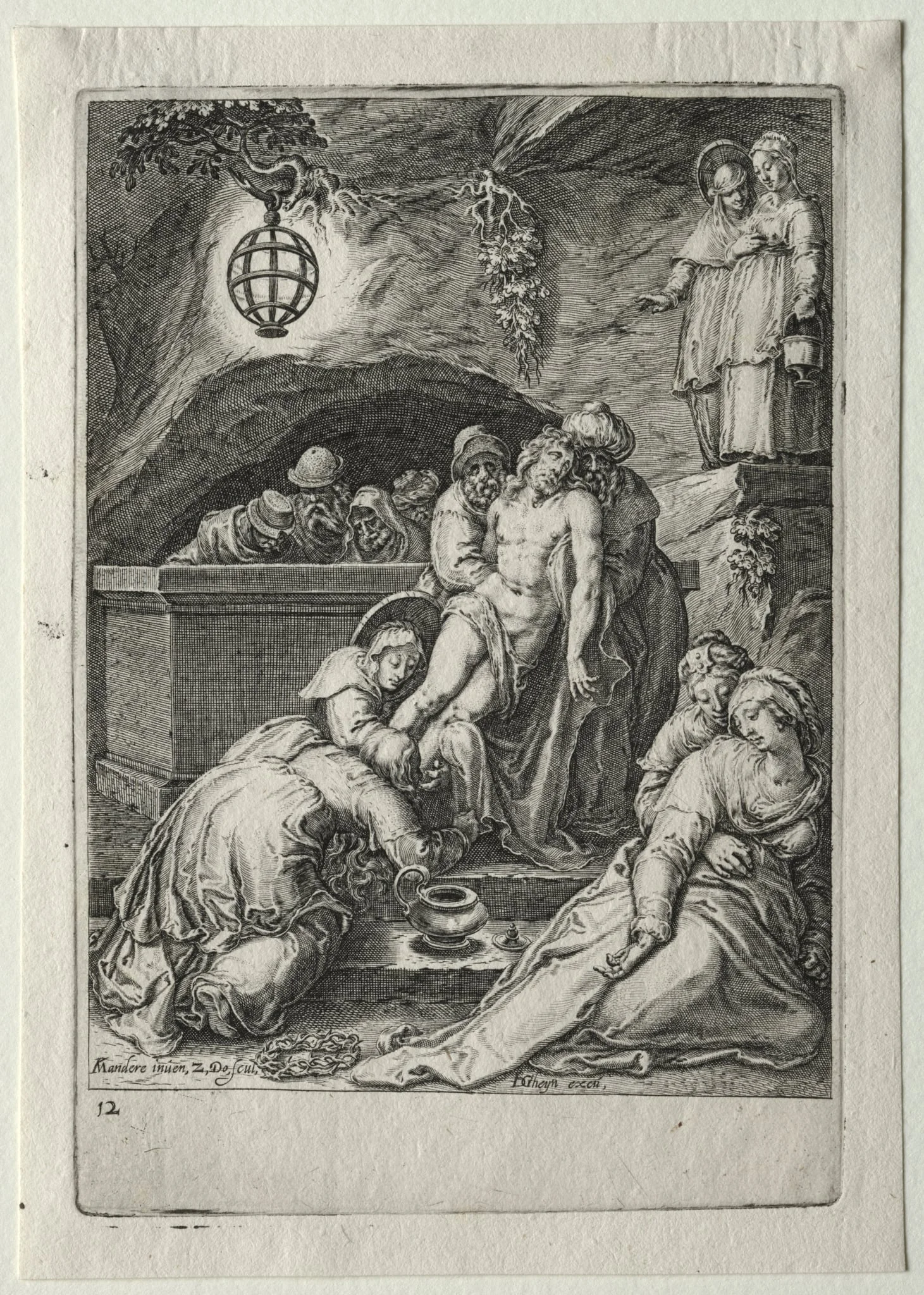 Passion Set:  Burial of Christ, by Zacharias Dolendo, 1597