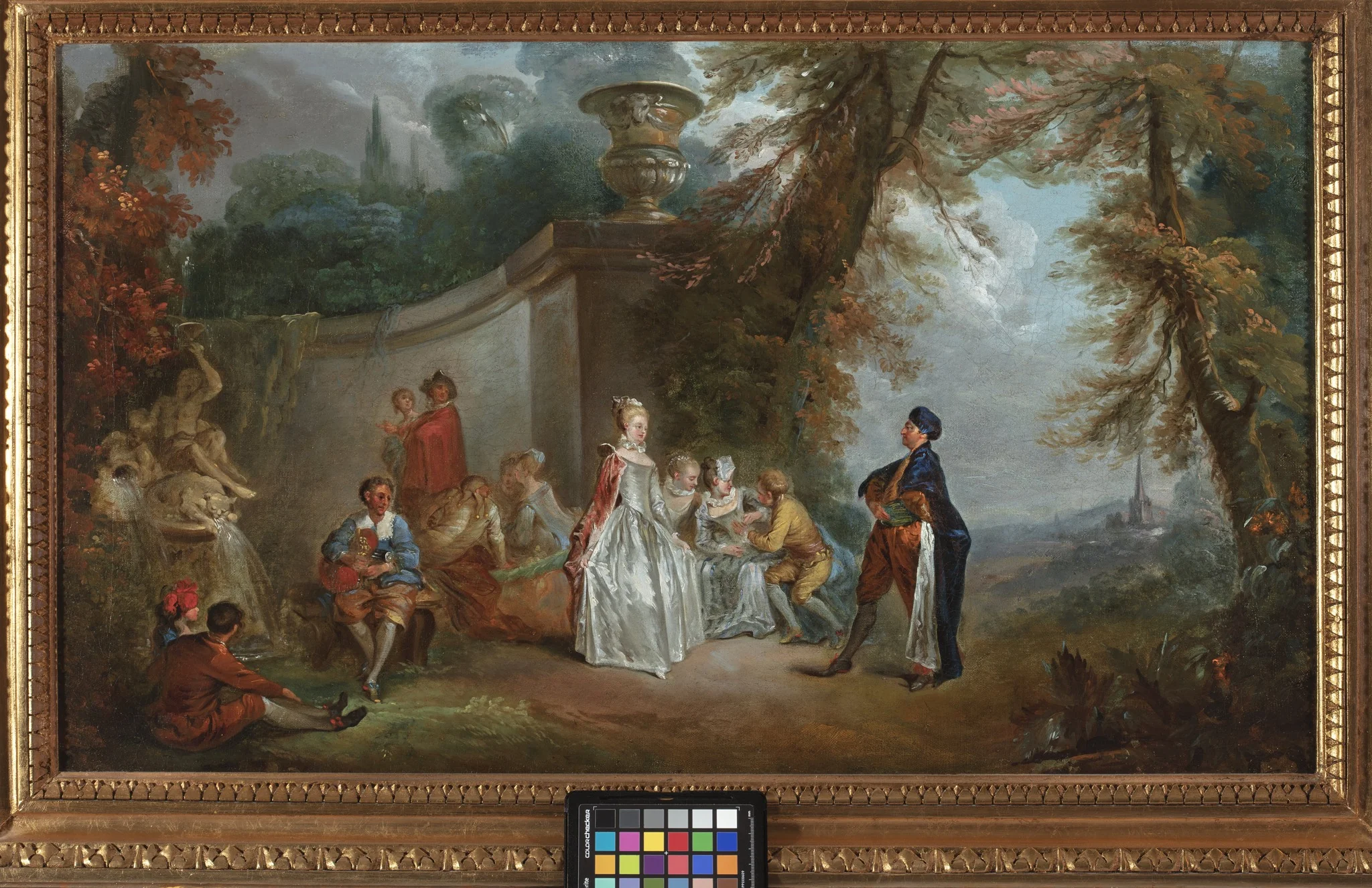 Venetian dance (Fetes Venitiennes), by Jean Antoine Watteau, oil, 1712