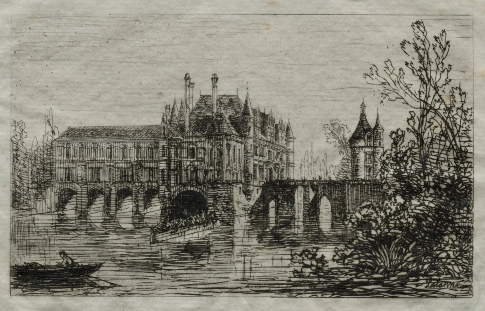 Château de Chenonceau, by Maxime Lalanne, 1865