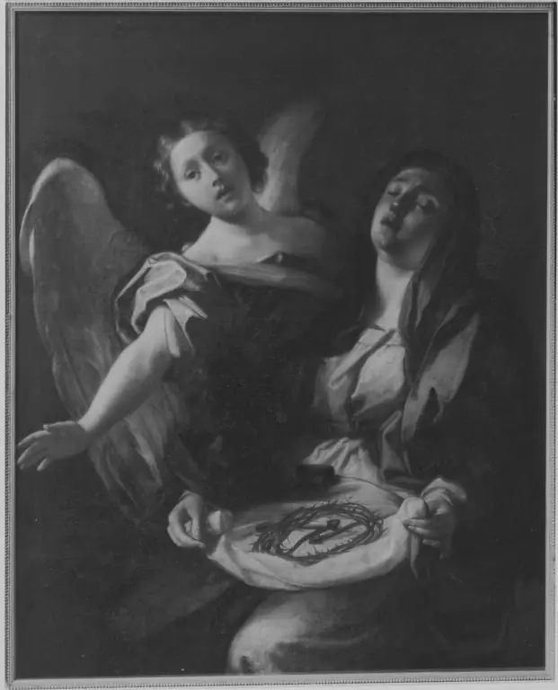 Die trauernde Muttergottes mit den Leidenswerkzeugen Christi