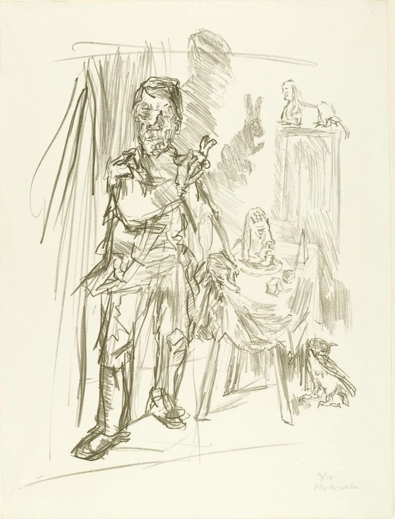 Untitled, by Oskar Kokoschka, ink, 1951
