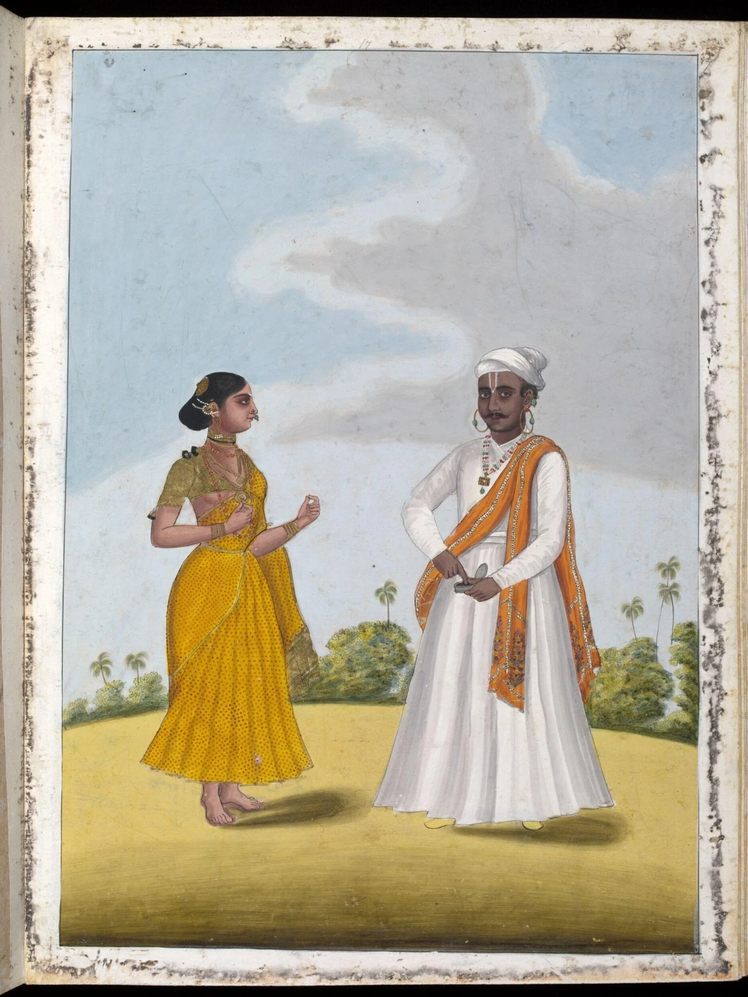 A 'dobashi' and his wife, by Unknown, paint, 1805