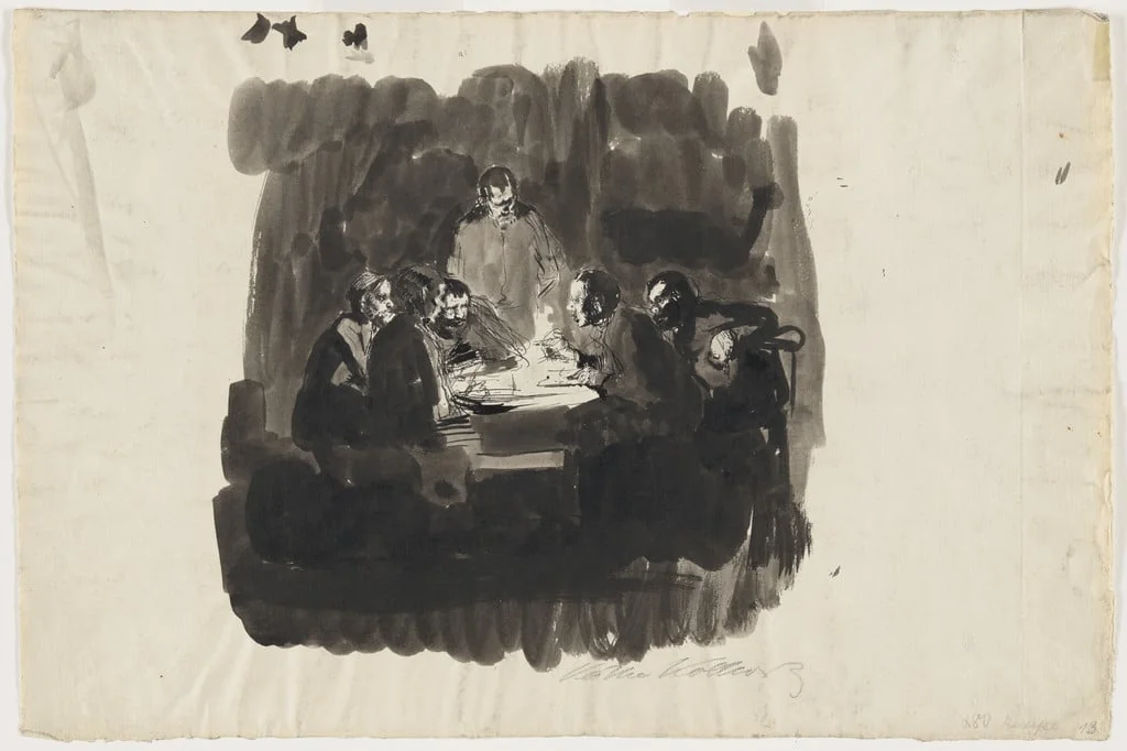Untitled, by Käthe Kollwitz, ink, 1892