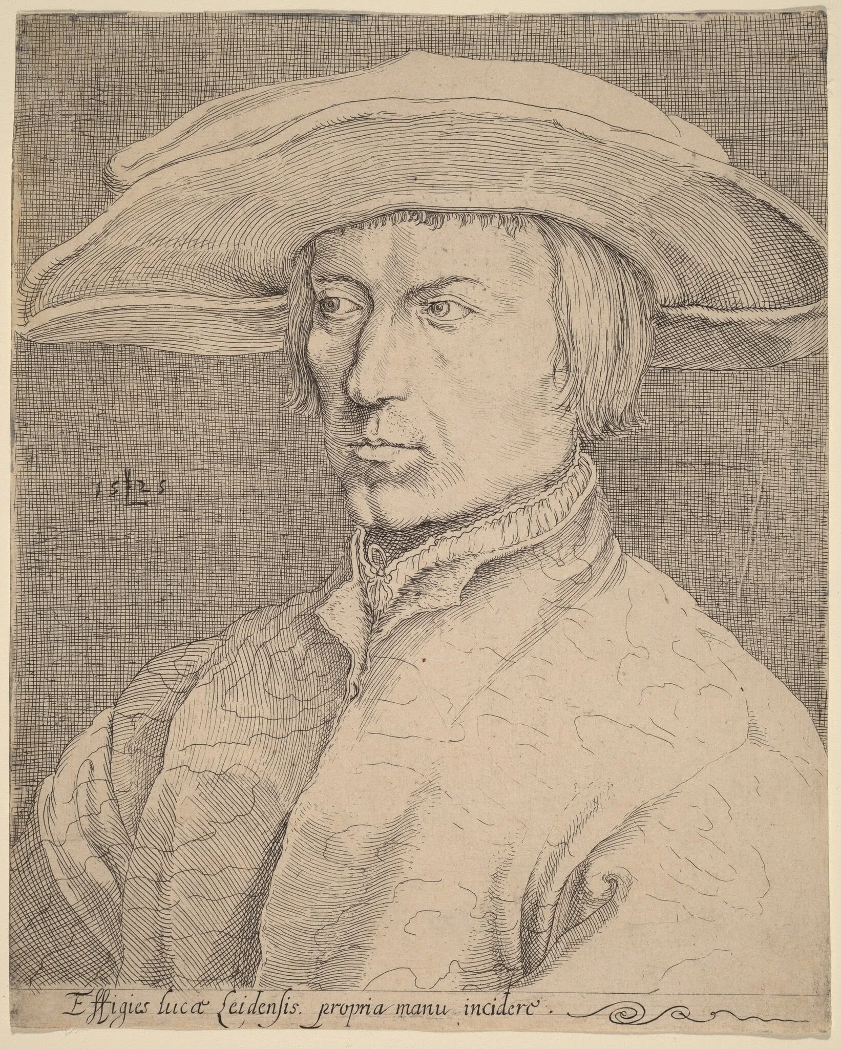 Self-Portrait, by Dutch 16th Century, ink, 1525