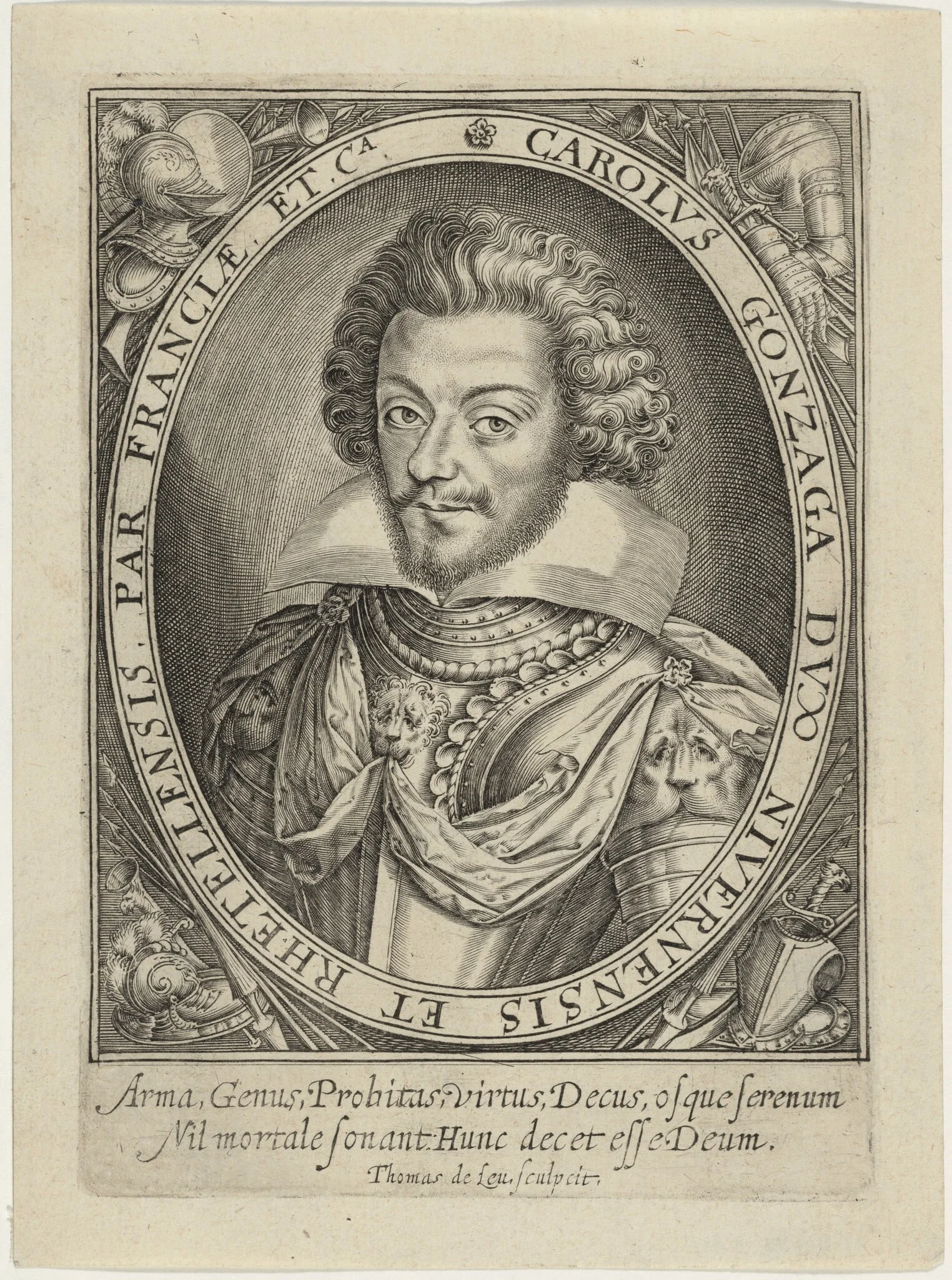 Carolus Gonzaga, Duc de Nevers-Rethel, by Thomas de Leu, ink, 1590