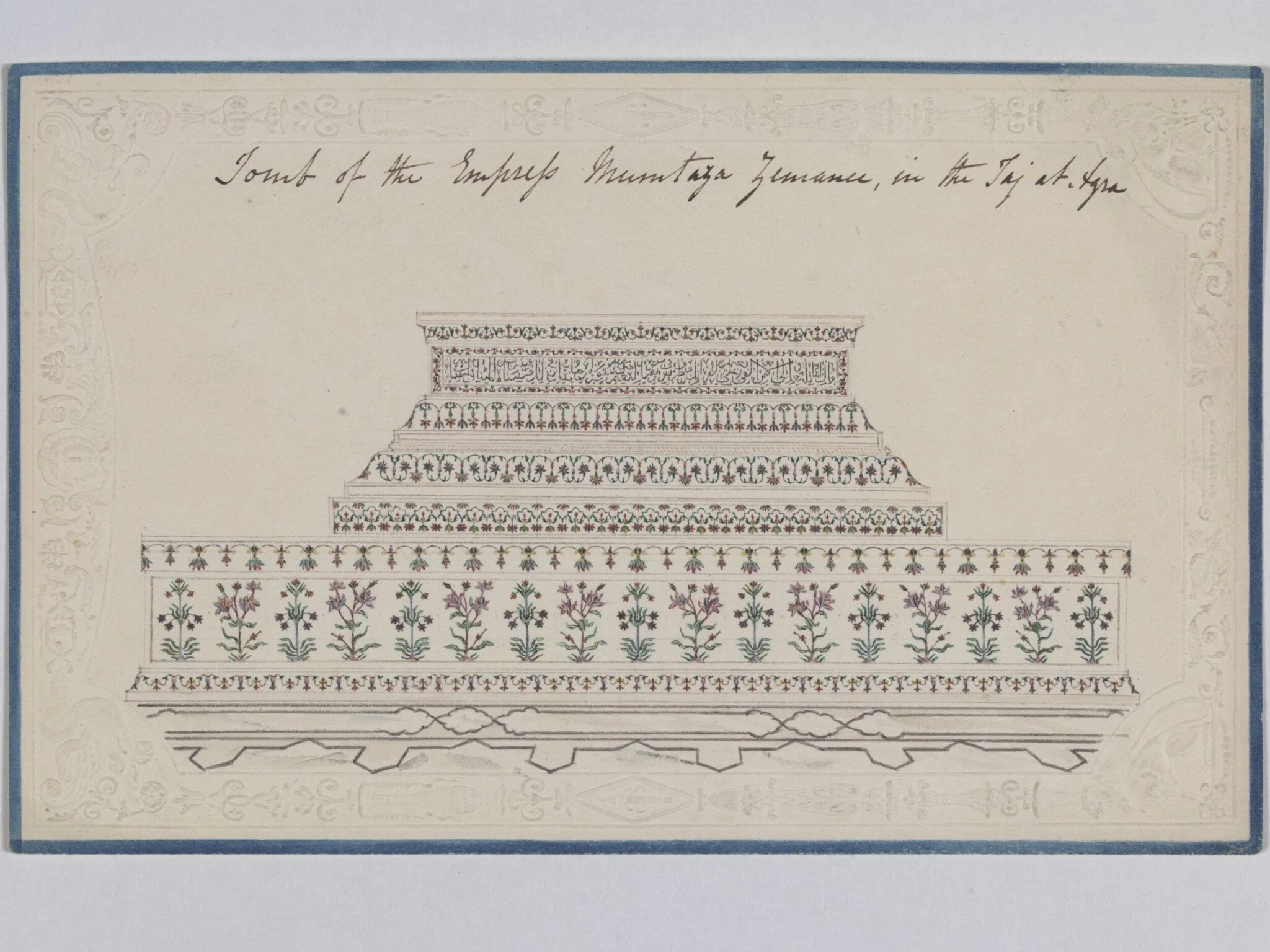 Tomb of Mumtaz Mahal, Agra., by Unknown, paint, 1820