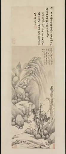 明 沈周 夜雨泊舟圖 軸|Anchorage on a Rainy Night