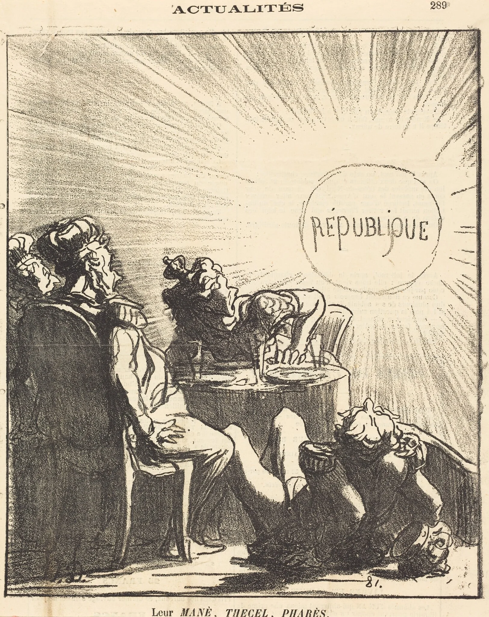 Leur Mané, Thecel, Pharès, by Honoré Daumier, 1871