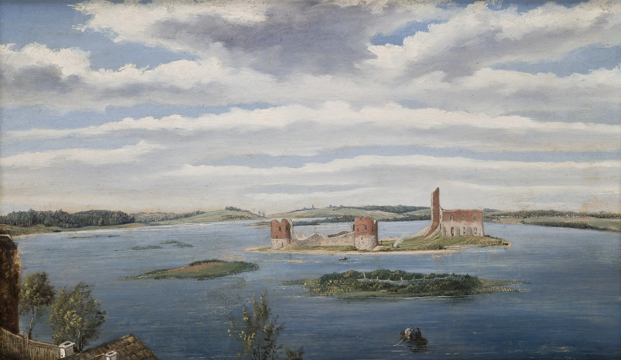 Ruins of the Castle on the Trakai Lake (Lake Galvė), by Wincenty Dmochowski, oil, 1853