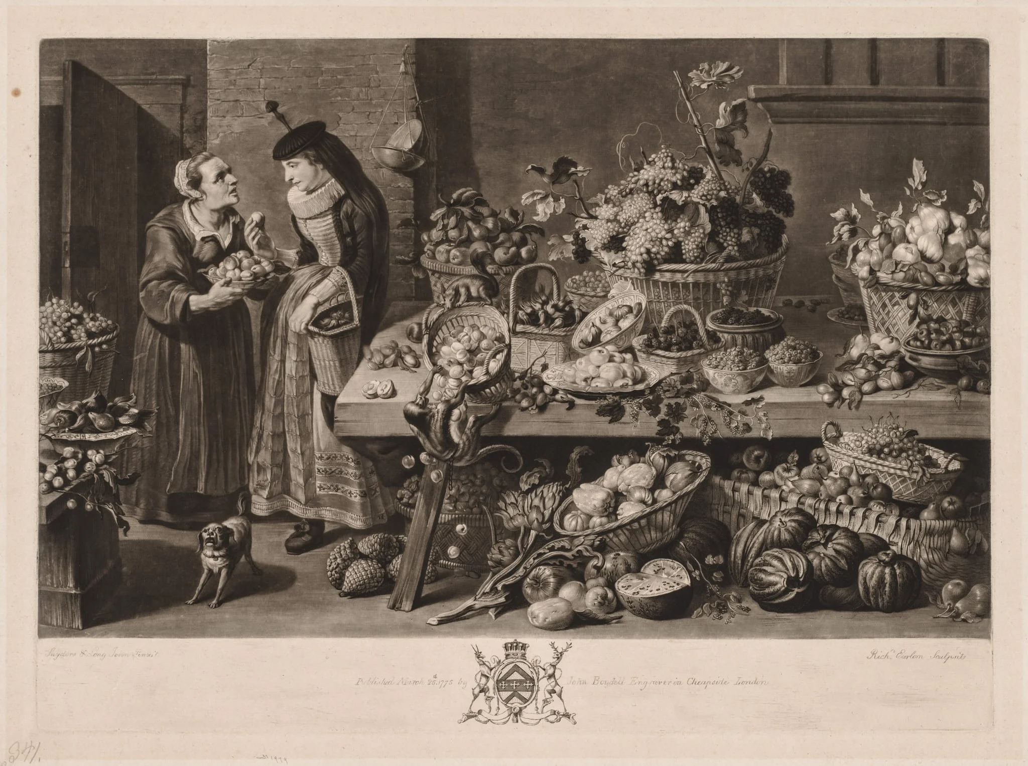 The Four Markets:  The Fruit Market, by Richard Earlom, 1775