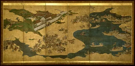 土佐派   屋島合戦図屏風|The Battle of Yashima, from The Tale of the Heike (Heike monogatari)