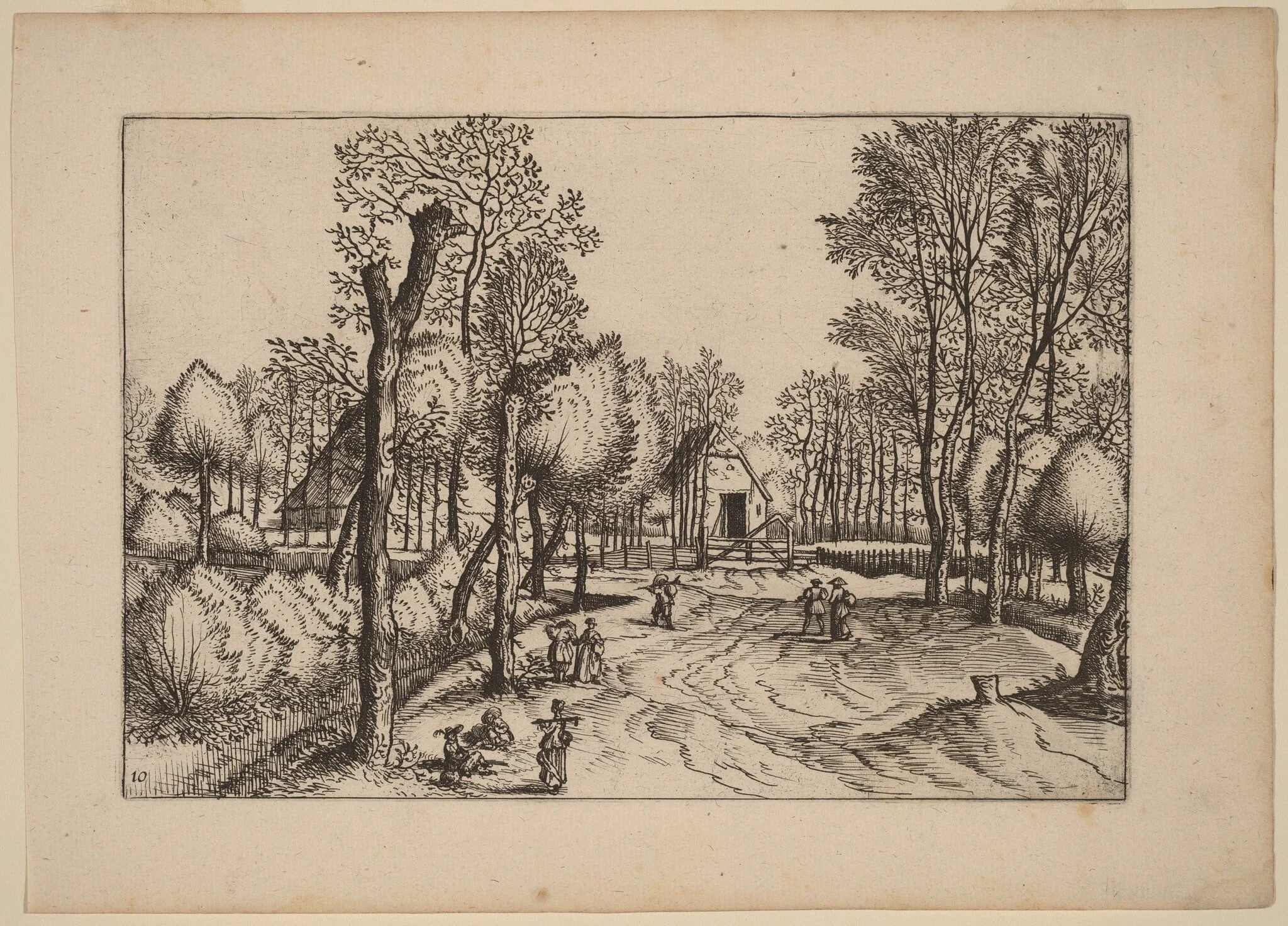 Farms, by Johannes van Doetechum the Elder, ink, 1676
