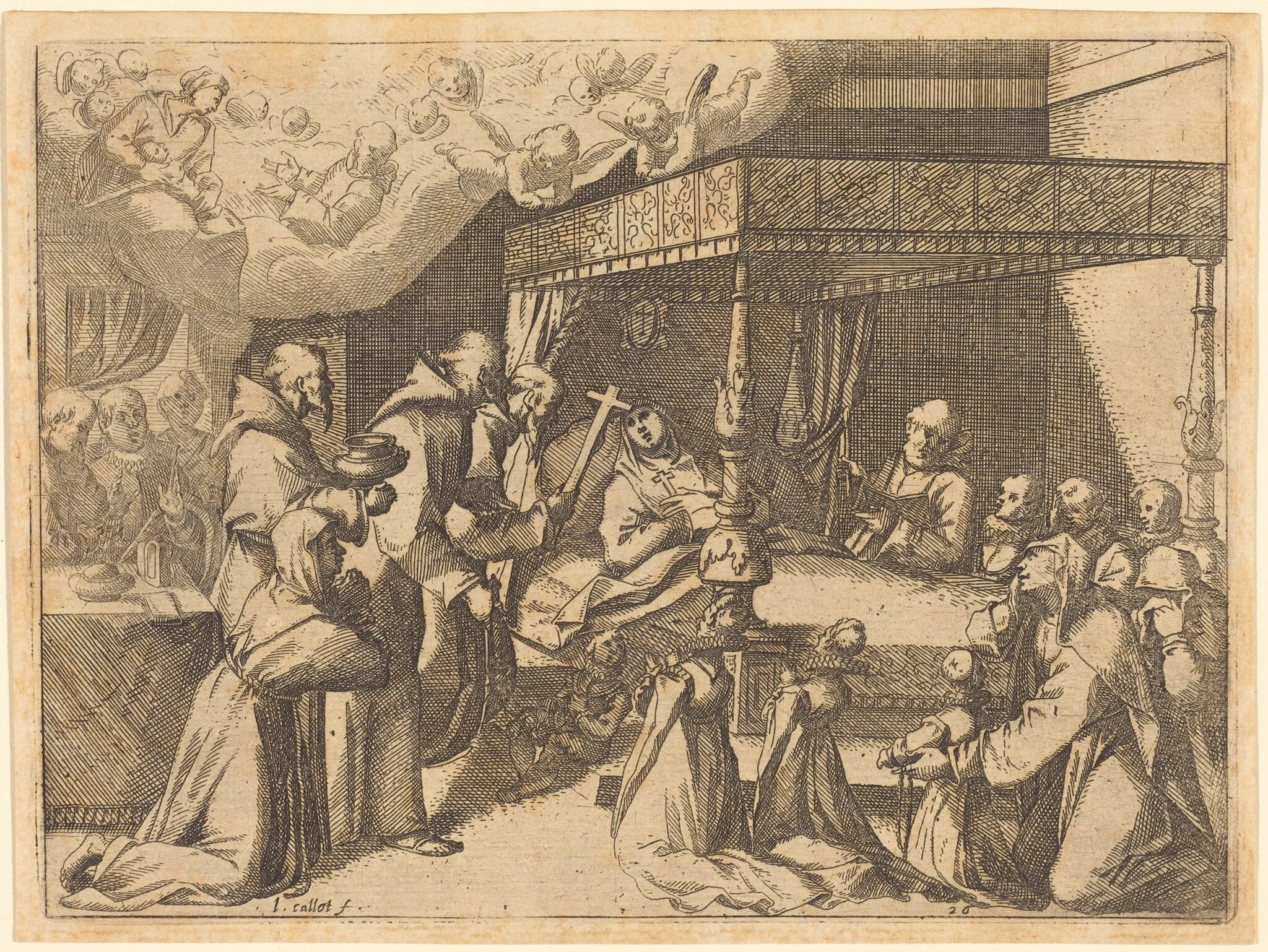 Death of the Queen, by Jacques Callot, ink, 1612