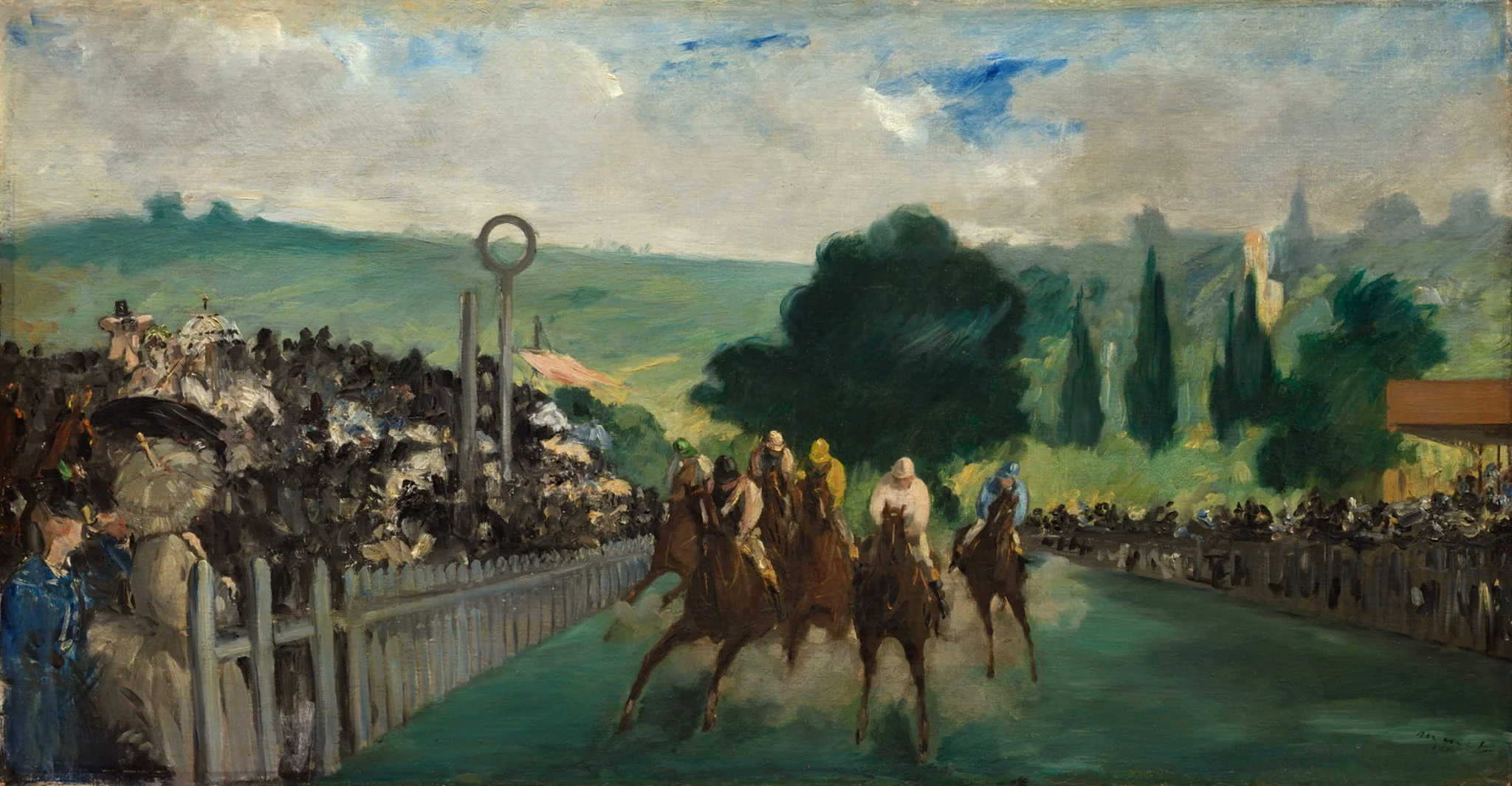 The Races at Longchamp, by Edouard Manet, oil, 1866