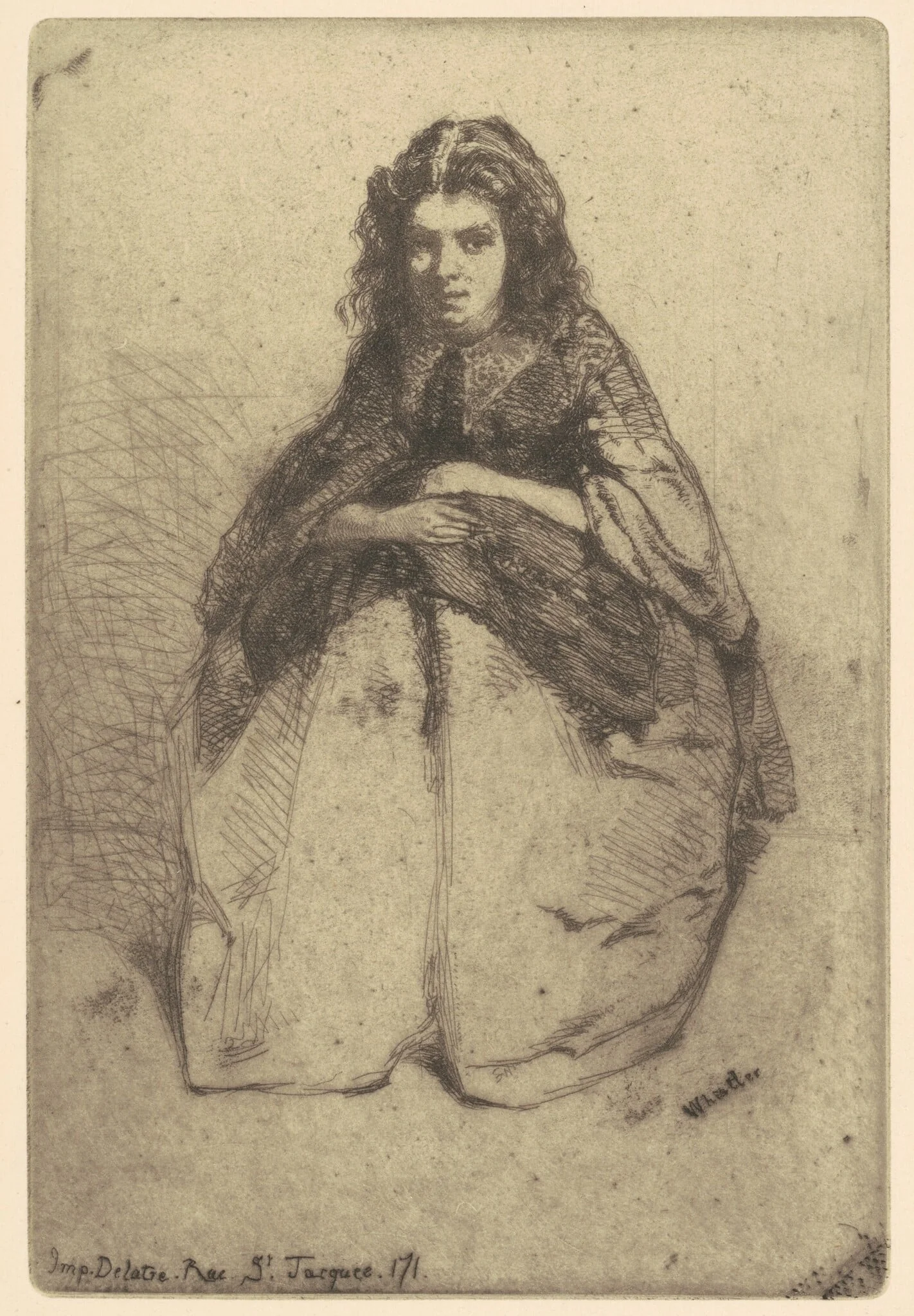 Fumette, by James McNeill Whistler, ink, 1858
