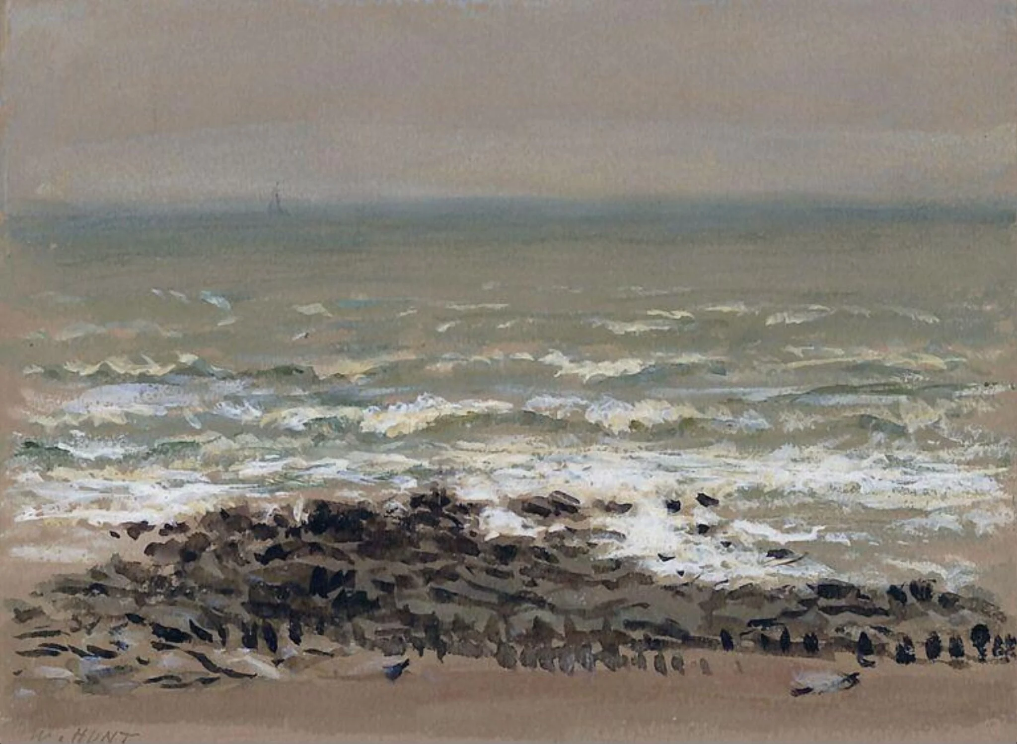 Seascape, by William Henry Hunt, watercolor, 1810