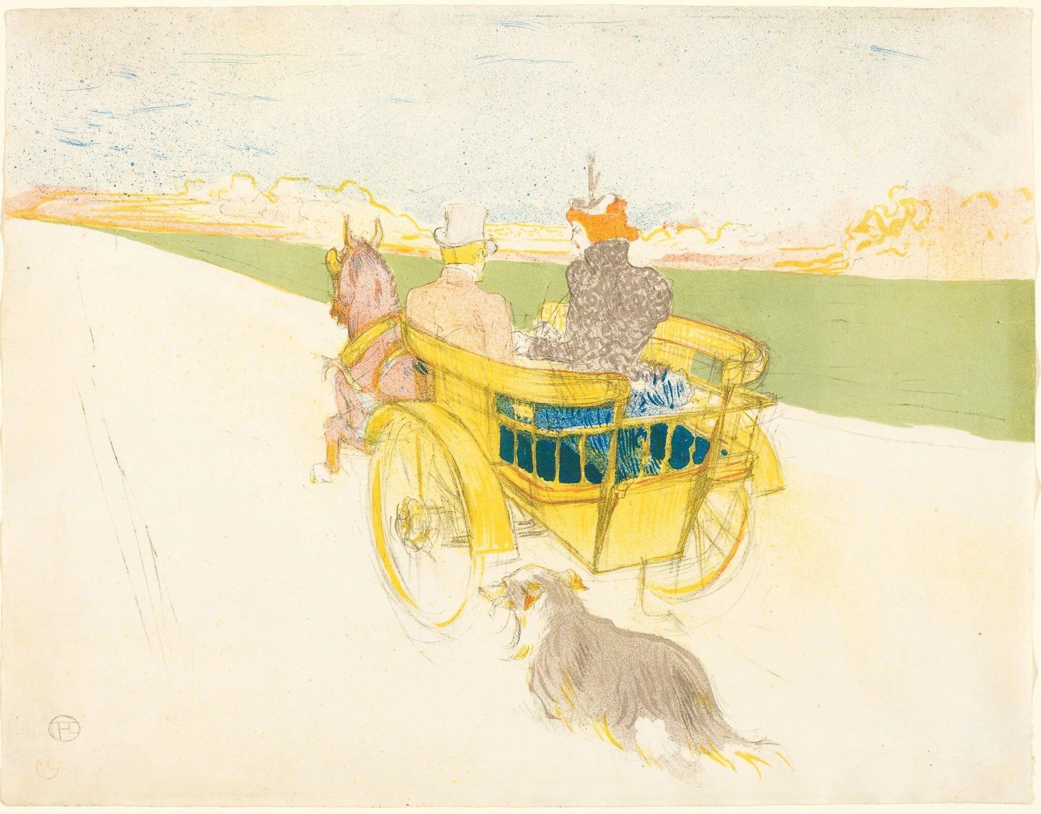 Country Outing (Partie de campagne), by Henri de Toulouse-Lautrec, ink, 1897