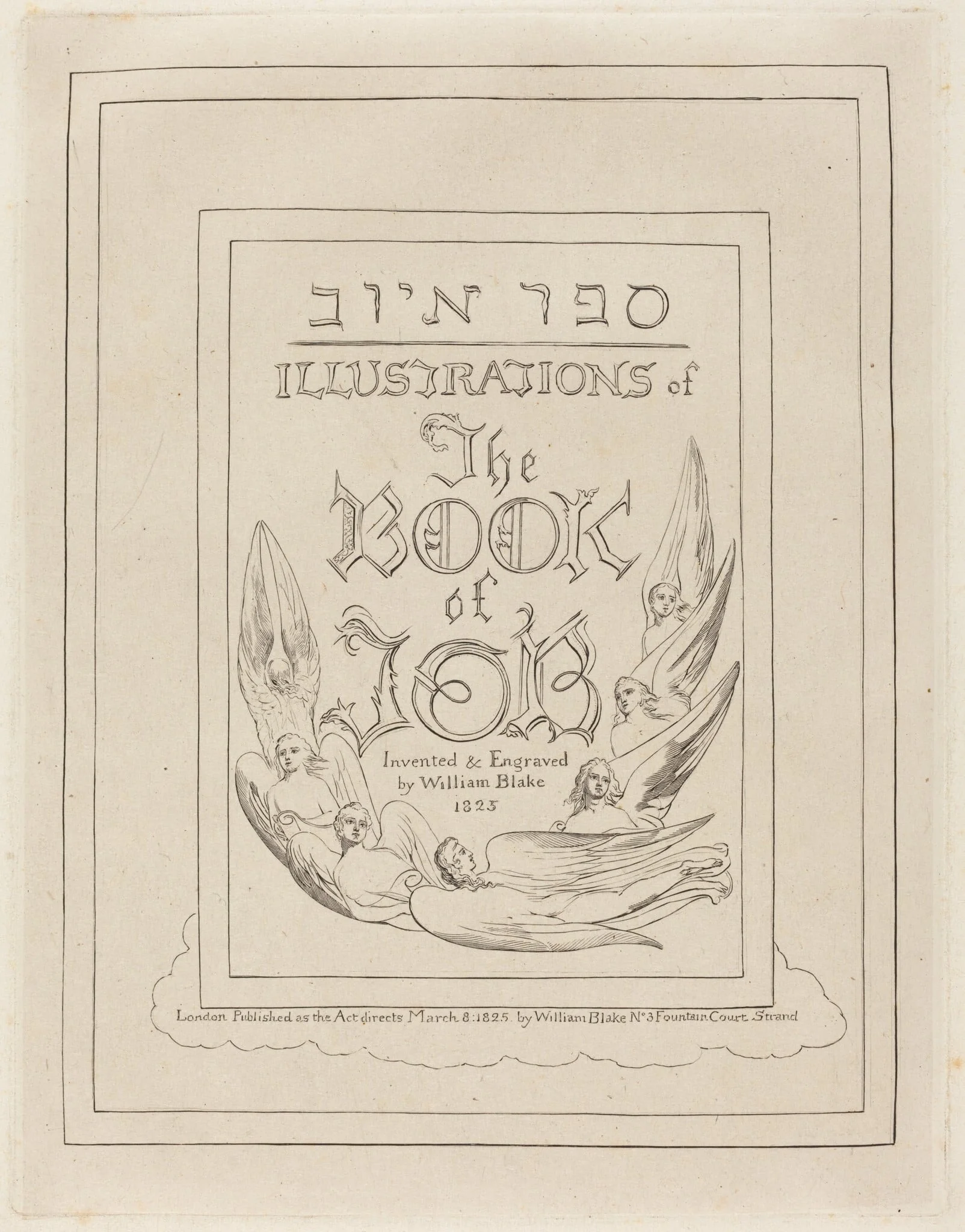 Title-Page of the Engraved Illustrations to the Book of Job, by William Blake, ink, 1825
