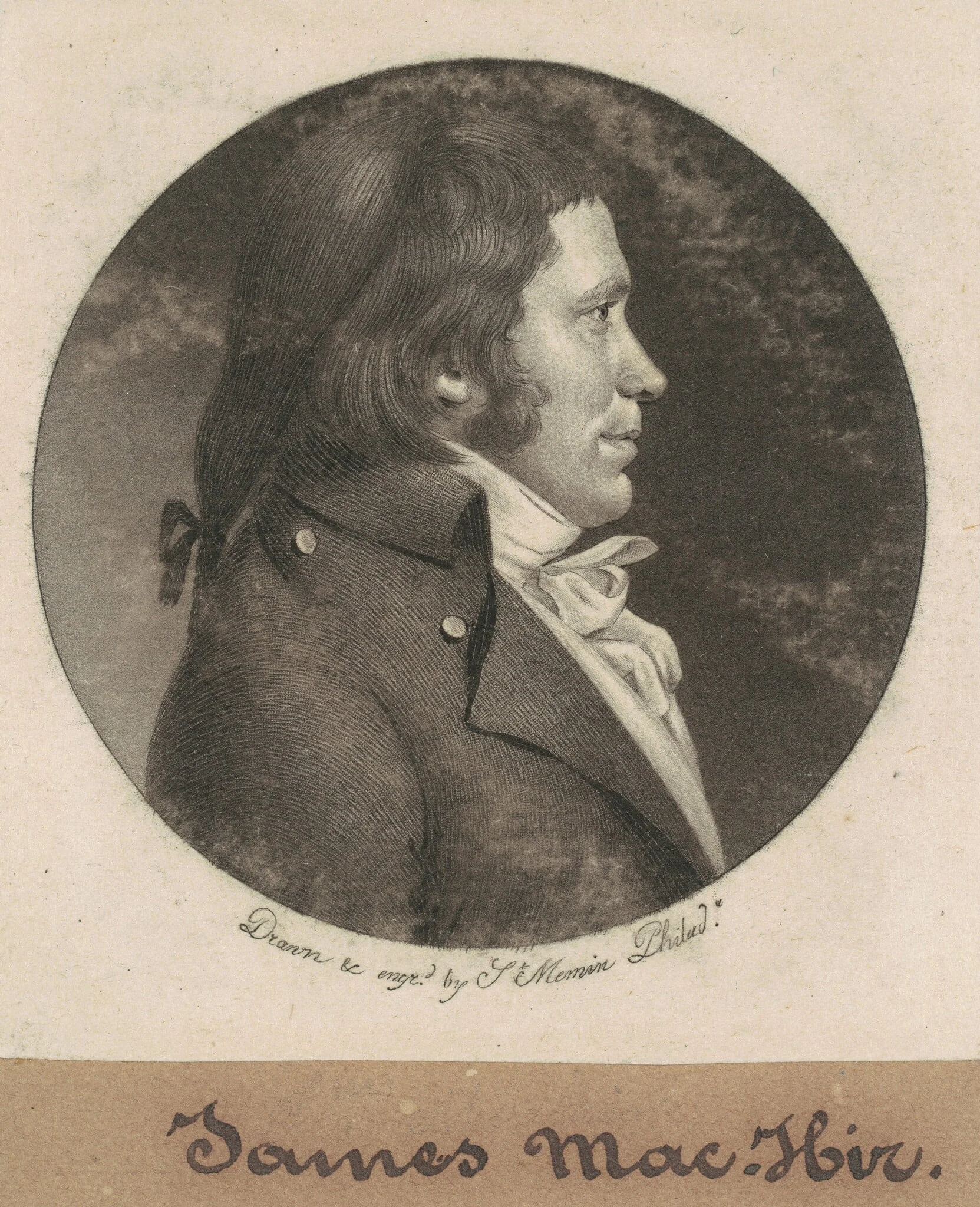 James Machir, by Charles Balthazar Julien Févret de Saint-Mémin, ink, 1799