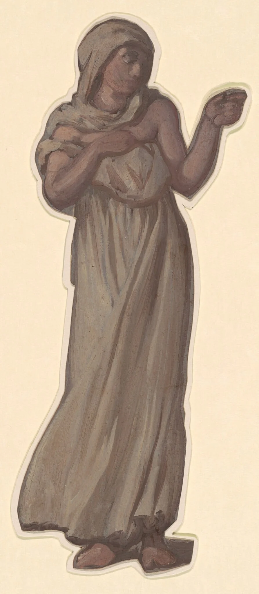 Study for "Greek Girls Bathing", by Elihu Vedder, oil, 1872