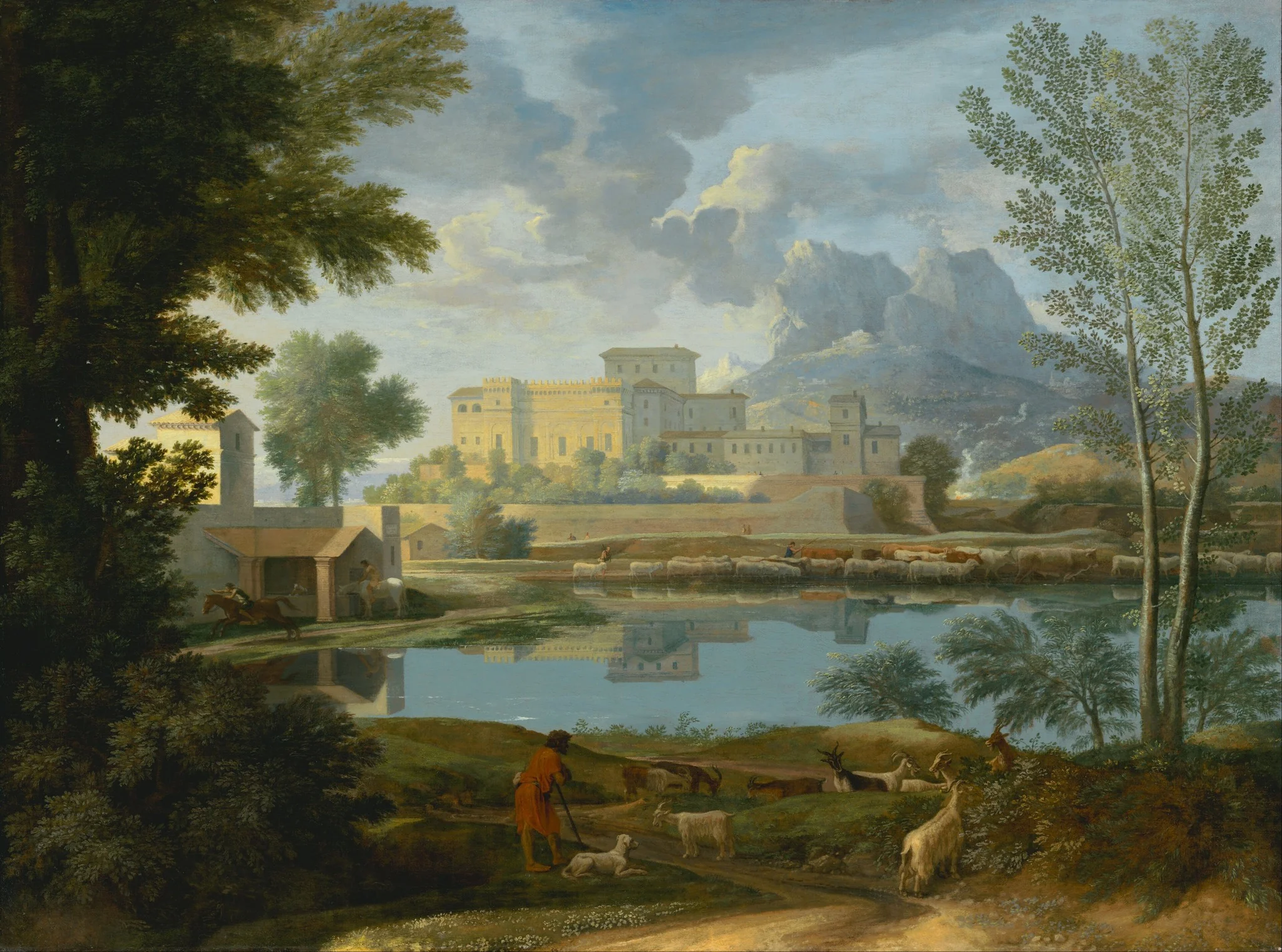 Landscape with a Calm (Un Tem[p]s calme et serein), by Nicolas Poussin, oil, 1651