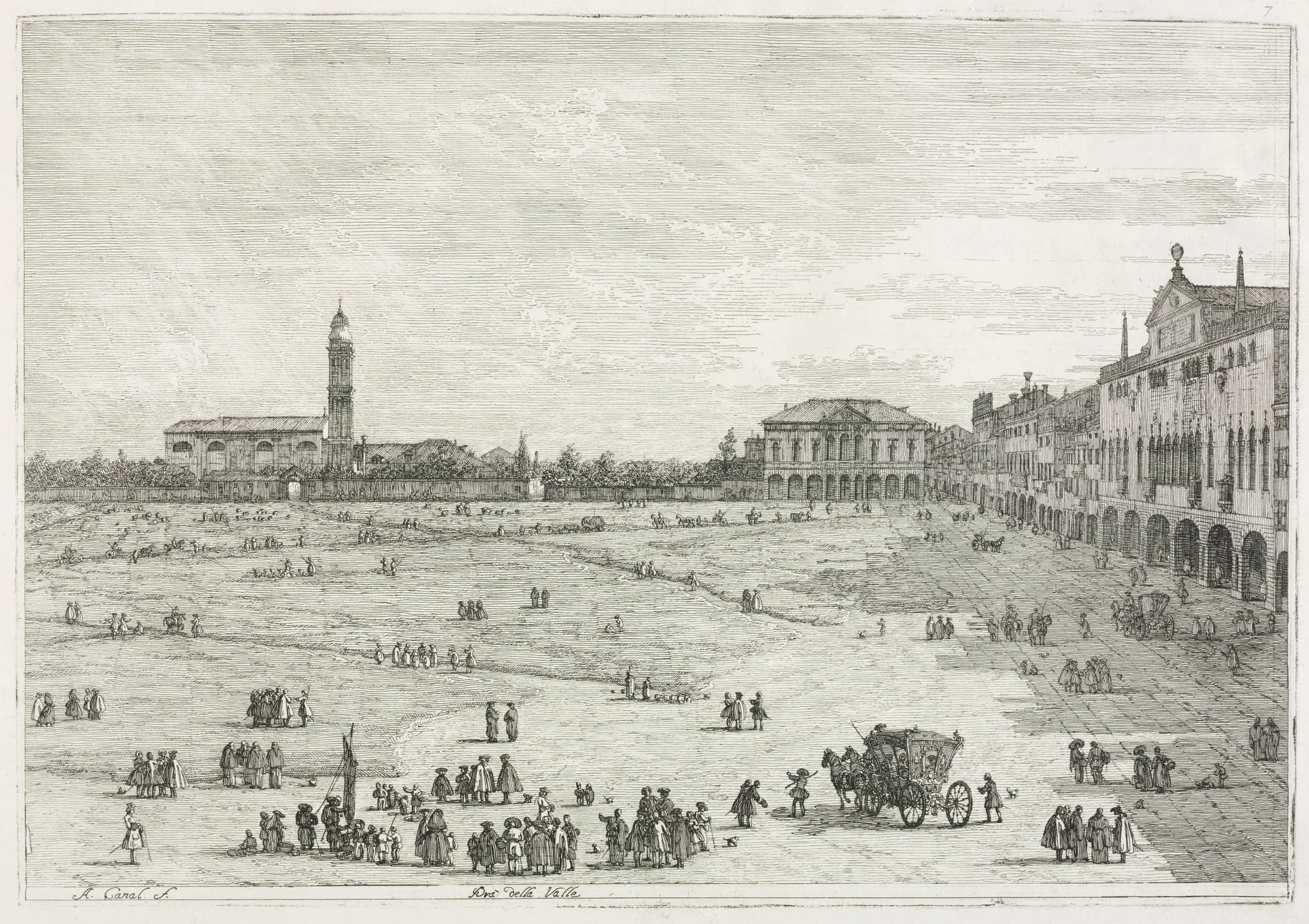 Views:  Prà della Valle, Padua, by Canaletto, 1740