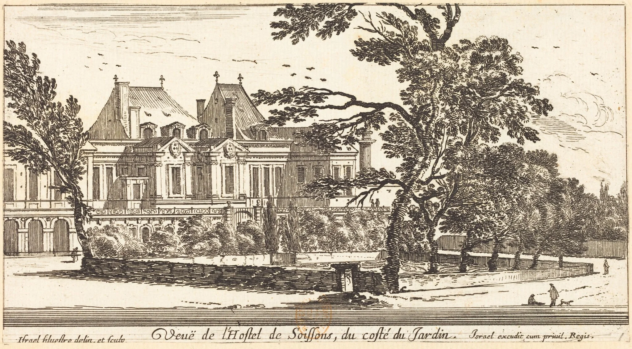 Veue de l'Hostel de Soissons, by Israël Silvestre, ink, 1652