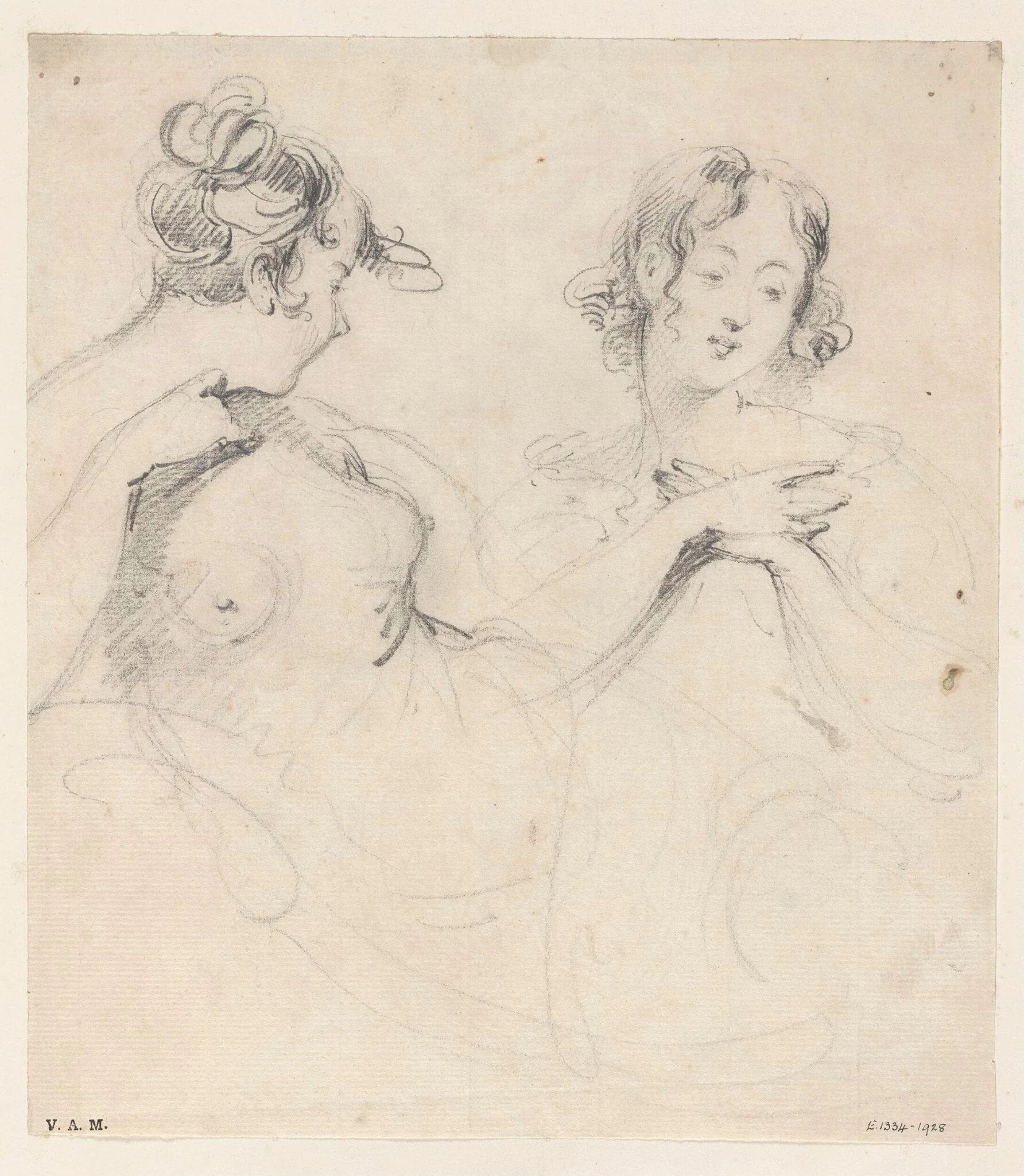 Two drawings of a Western woman, by George Chinnery, 16