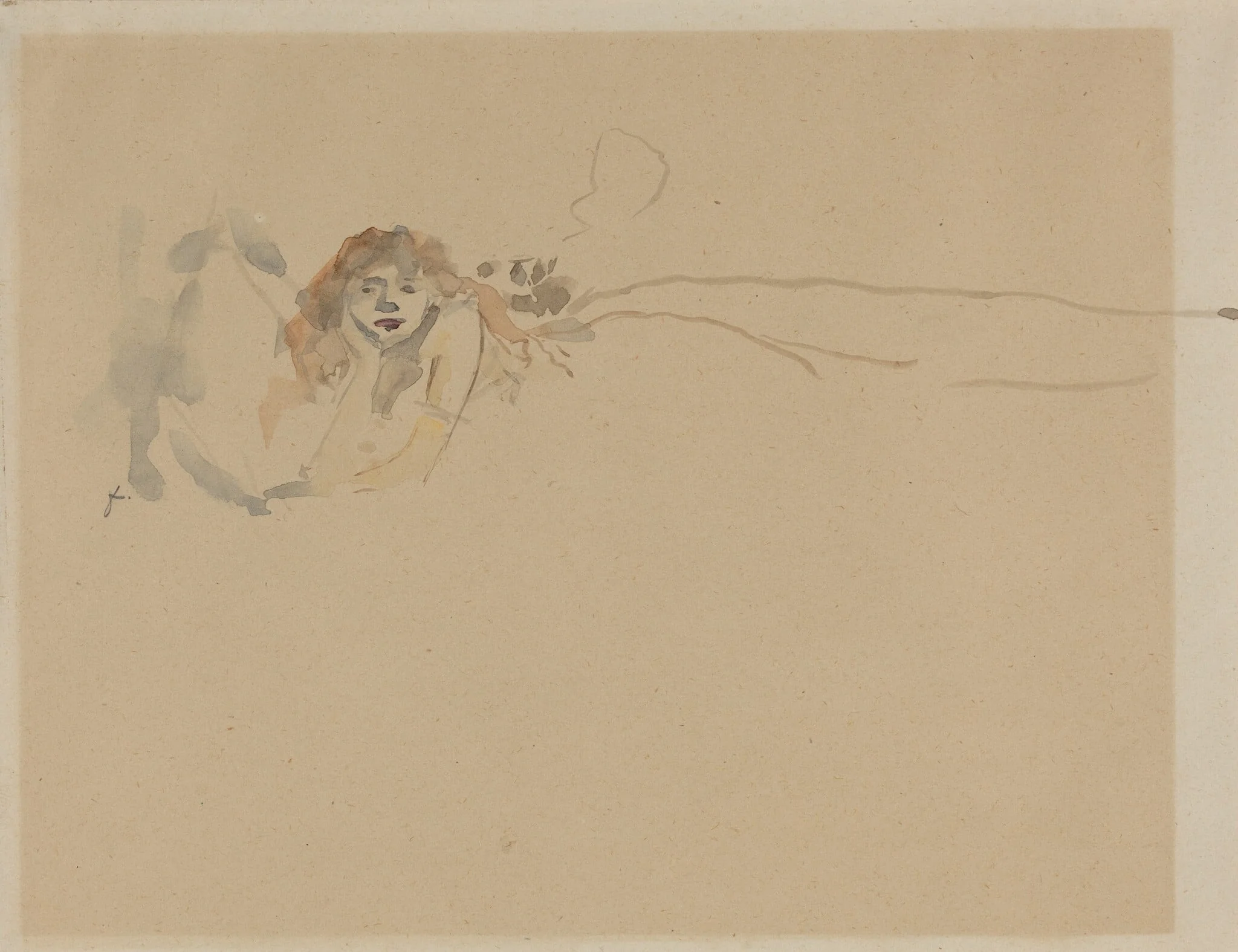 Farniente, by Jean-Louis Forain, watercolor, 1892