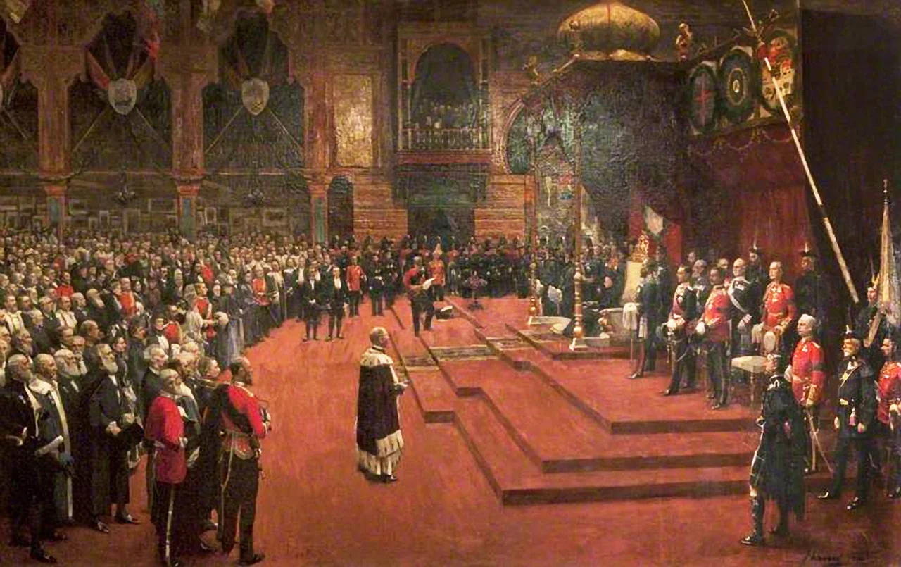 State Visit of Her Majesty, Queen Victoria to the Glasgow International Exhibition, 1888, by John Lavery, oil, 1896