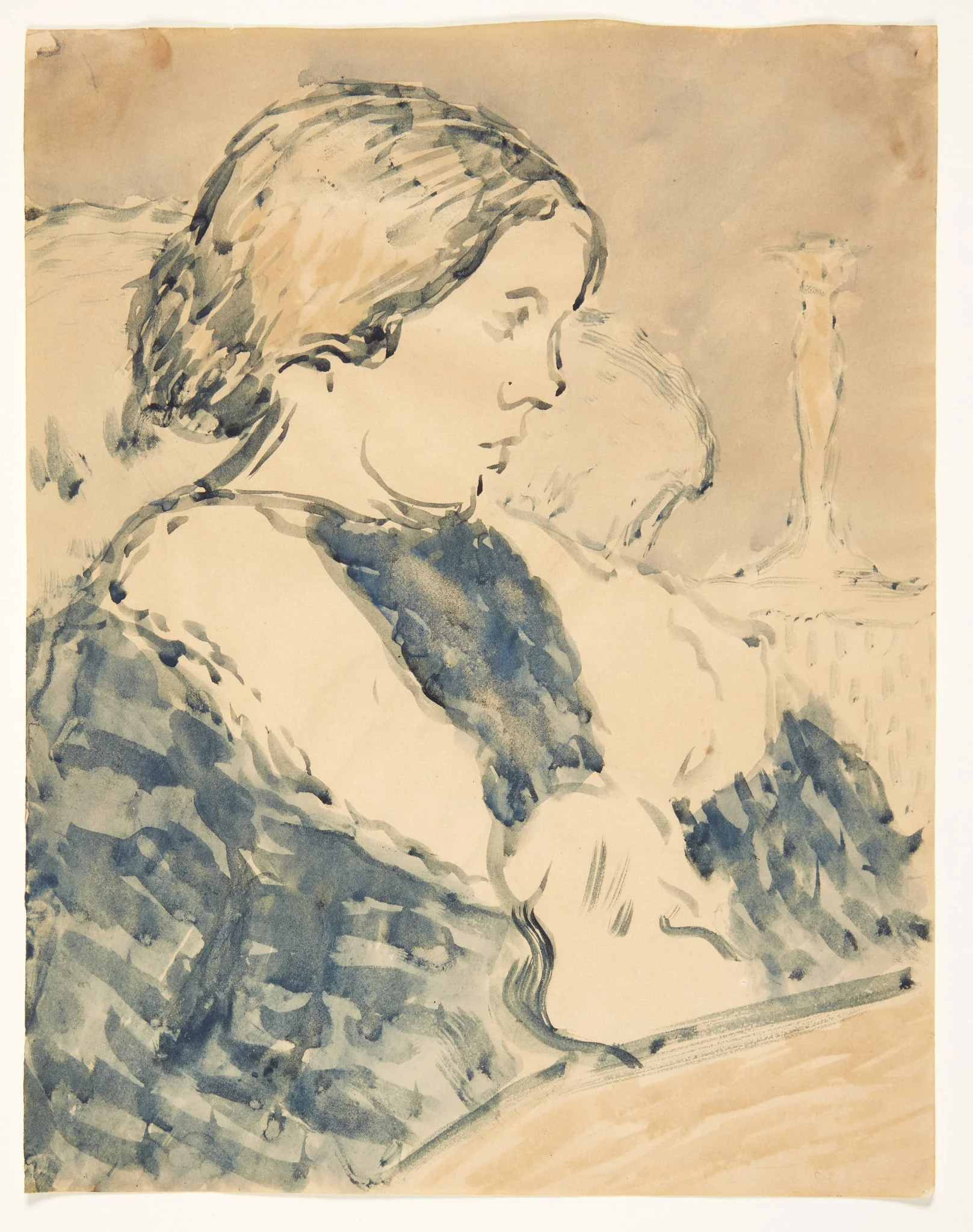 Portræt af siddende kvinde vendt mod højre, by Unknown, unspecified, 1908
