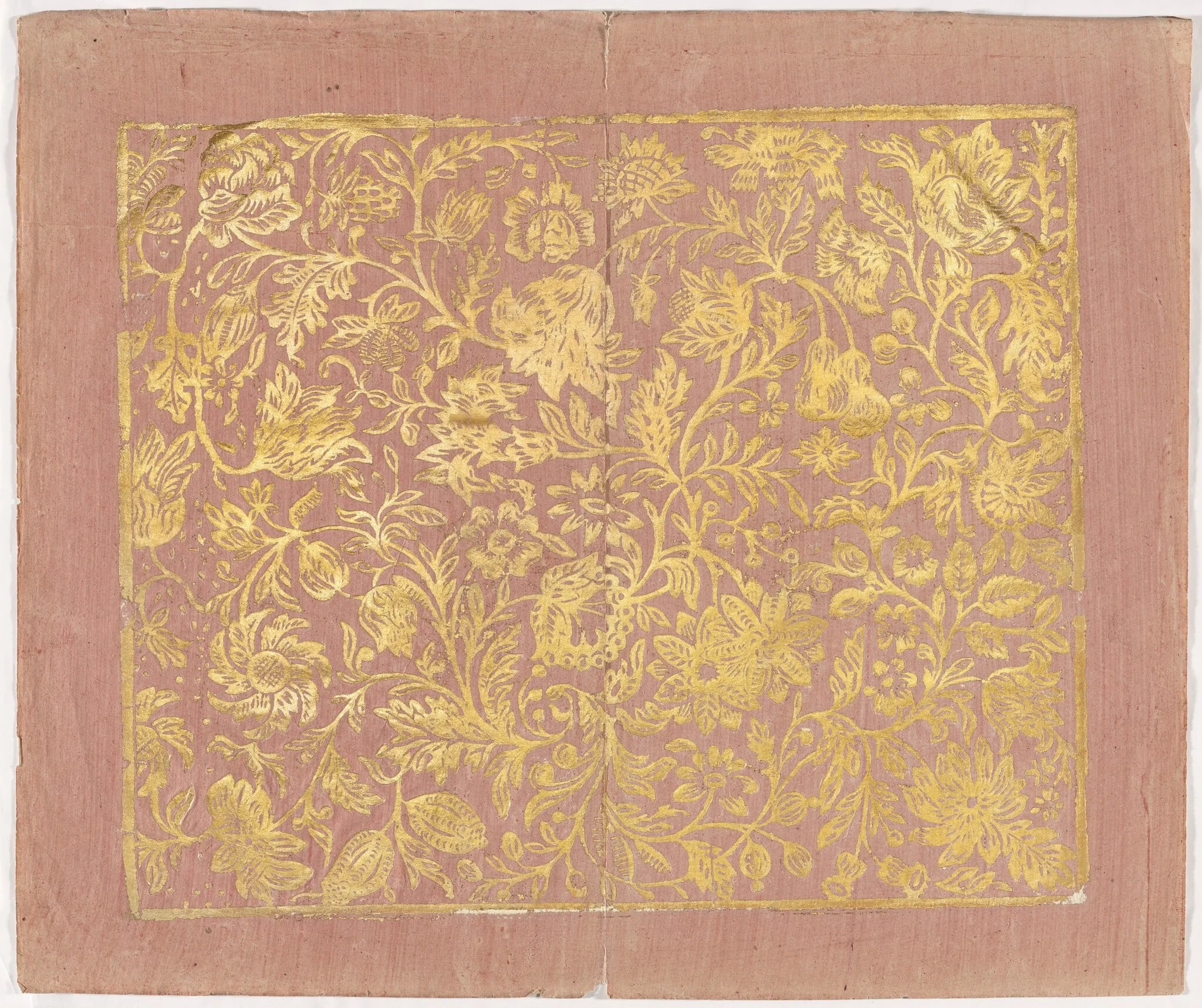 Endpaper with Mixed Floral Pattern