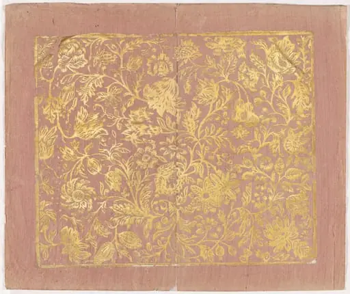 Endpaper with Mixed Floral Pattern