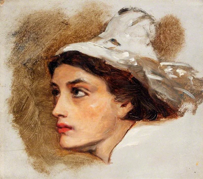 Head of a Welsh Fishergirl, by Francis Montague Holl, unspecified, 1876
