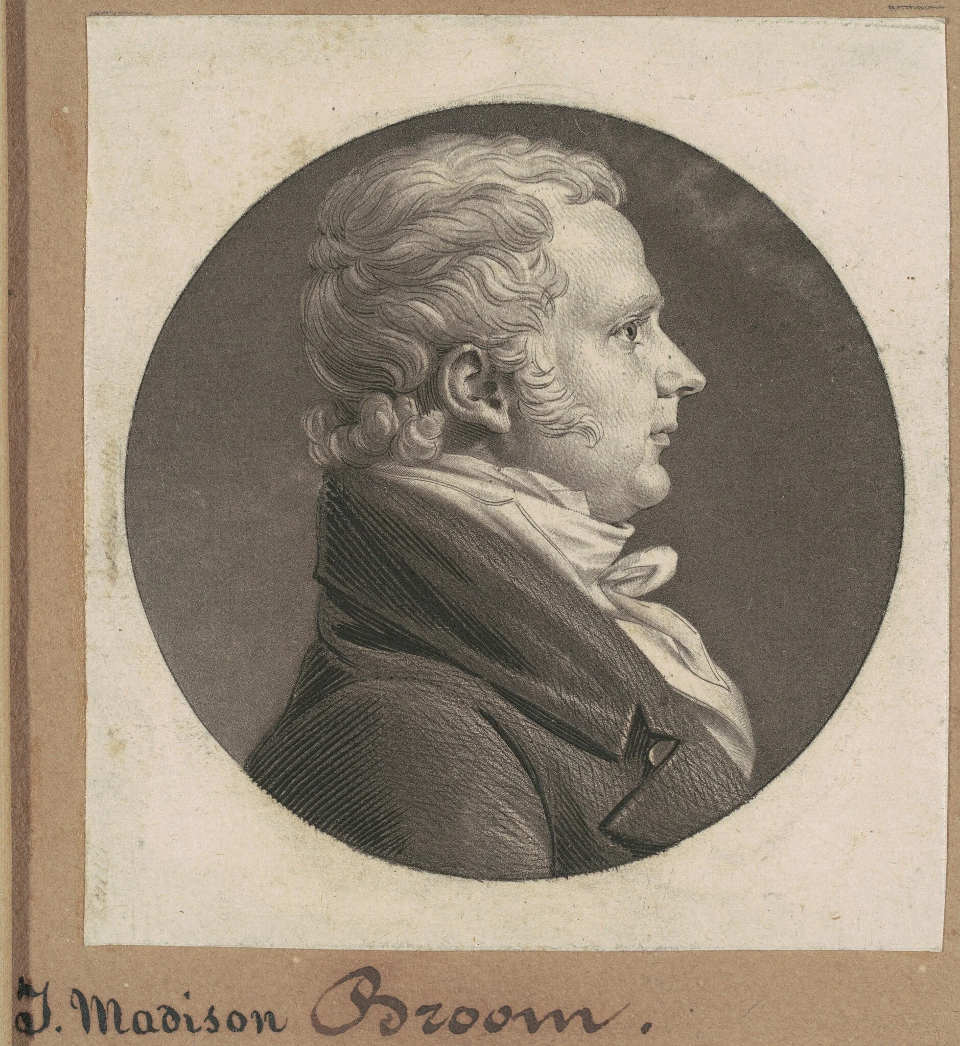 James Madison Broom, by Charles Balthazar Julien Févret de Saint-Mémin, ink, 1807
